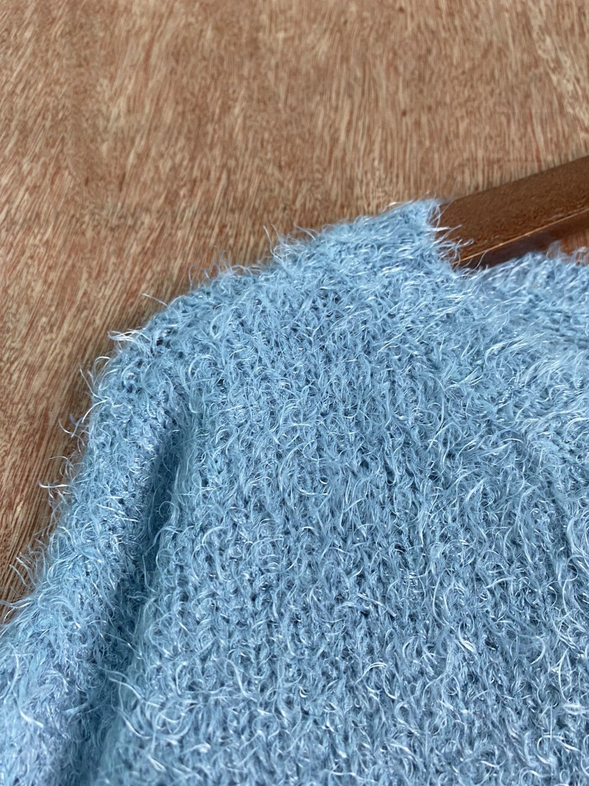 Homespun Knitwear DLS Gu Blue Shag Shaggy Fur Mohair Knitwear #BB604 Size US S / EU 44-46 / 1 - 6 Thumbnail
