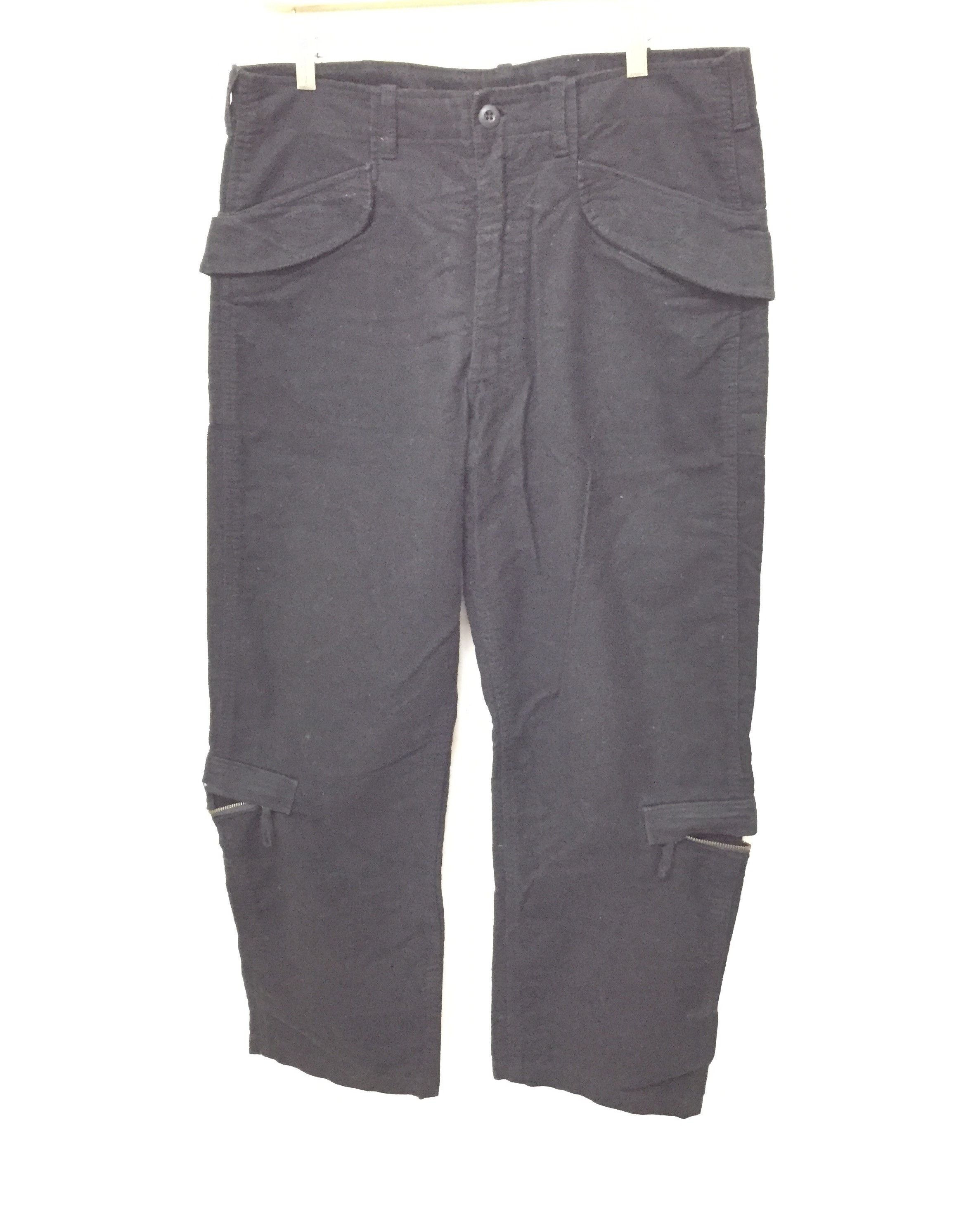 image of Beauty Beast x Hiroshi Fujiwara 2000 Mad Hectic Moleskin Big Pocket Cargos Pants in Black (Size 33)