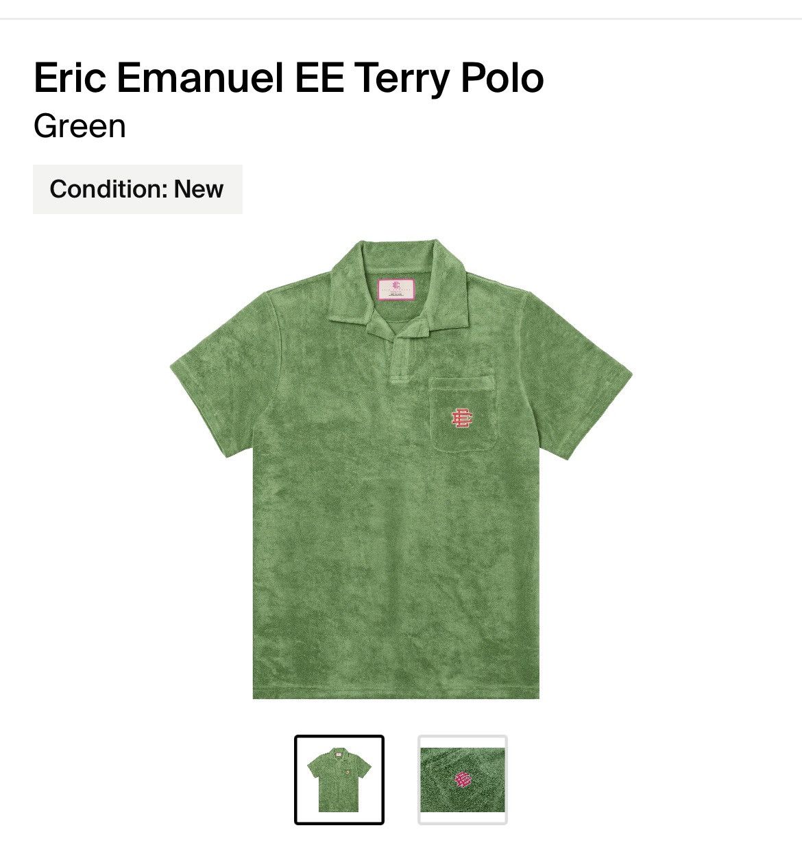 Eric Emanuel Eric Emanuel green terry polo - medium Size US M / EU 48-50 / 2 - 1 Thumbnail