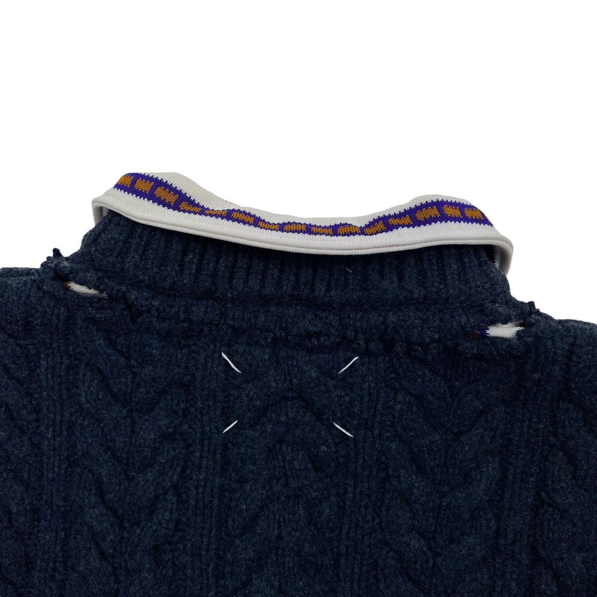 Maison Margiela Maison Margiela FW16 Blank Tag Cable Knit Polo Sweater Size XS / US 0-2 / IT 36-38 - 3 Thumbnail