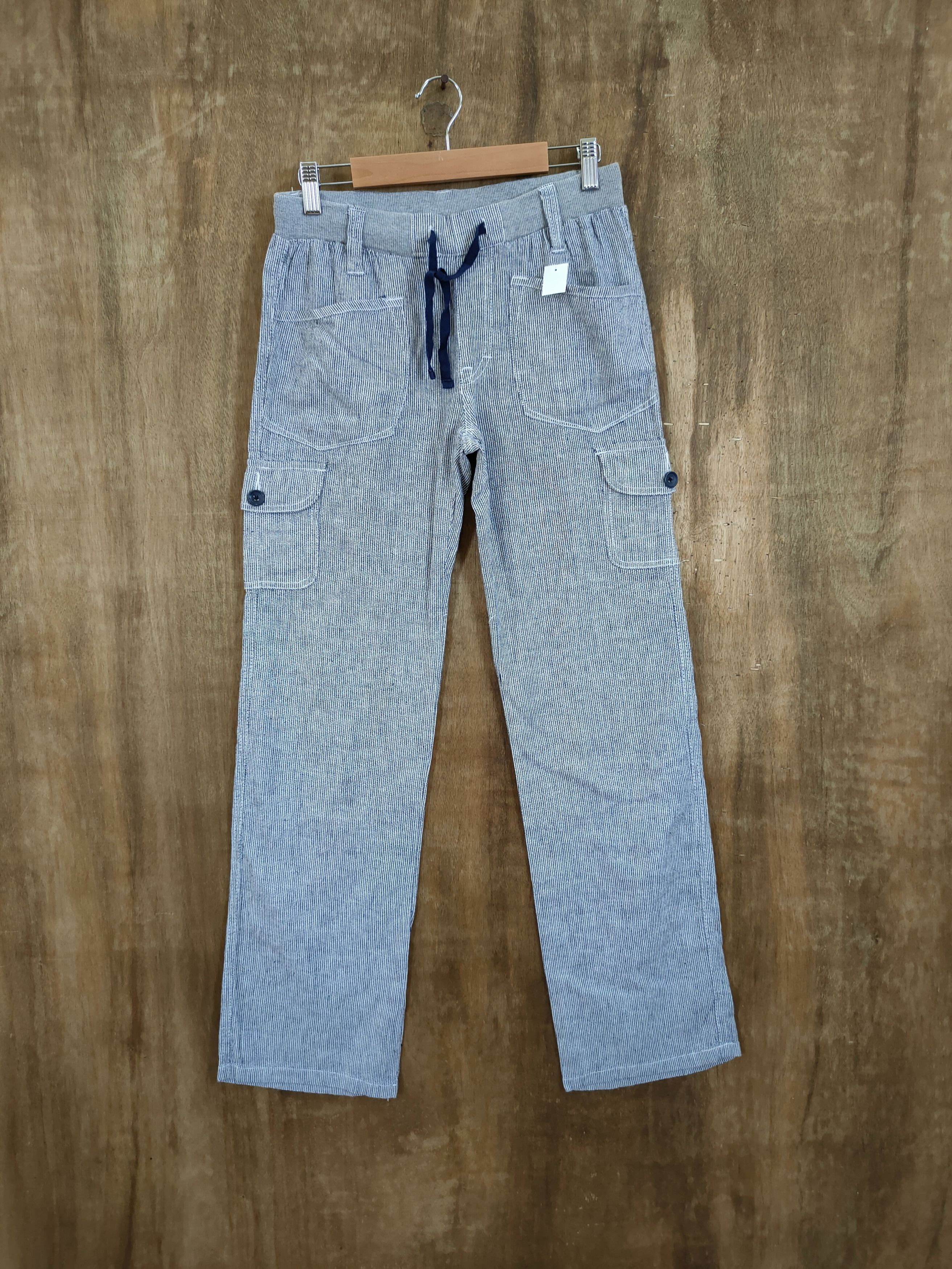 Japanese Brand DLL Japan stripe multipocket utility cargo pants #1302 Size US 29 - 1 Thumbnail