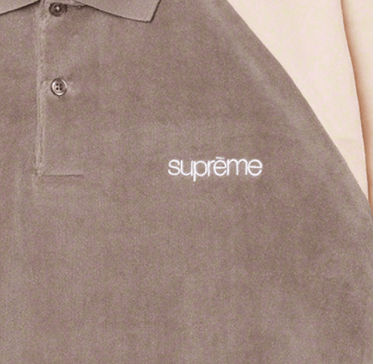Supreme Supreme Paneled Velour L/S Polo Light Brown Small Size US S / EU 44-46 / 1 - 2 Thumbnail