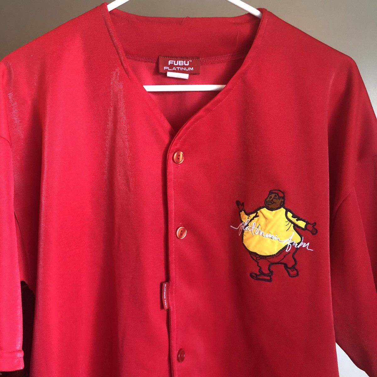 Fubu Vintage 1990s Platinum Fubu Fat Albert Logo Baseball Jersey Size US XL / EU 56 / 4 - 1 Thumbnail