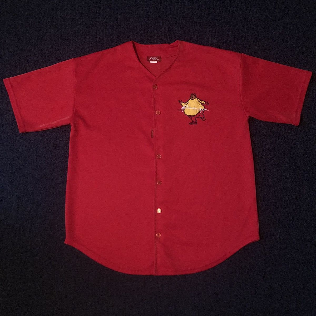 Fubu Vintage 1990s Platinum Fubu Fat Albert Logo Baseball Jersey Size US XL / EU 56 / 4 - 2 Thumbnail