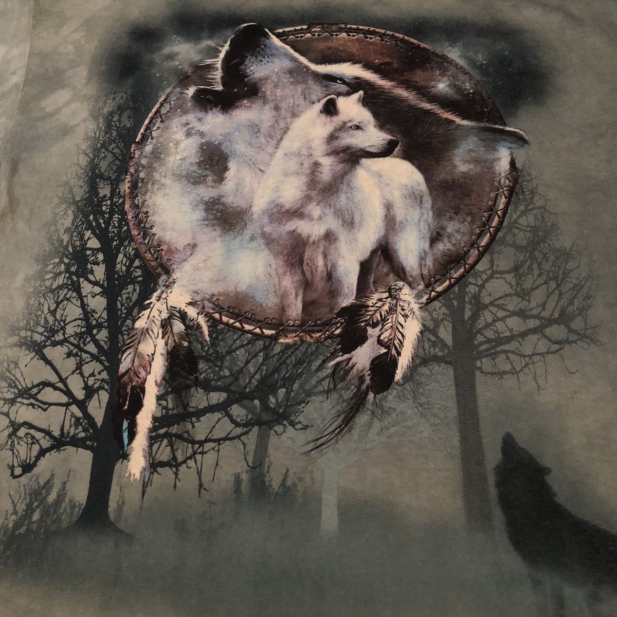 Vintage Vintage Y2K Wolf Twilight Moon Dyed Graphic Logo Tee Shirt Size US XXL / EU 58 / 5 - 3 Thumbnail