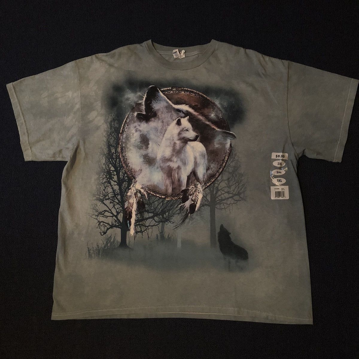 Vintage Vintage Y2K Wolf Twilight Moon Dyed Graphic Logo Tee Shirt Size US XXL / EU 58 / 5 - 2 Thumbnail