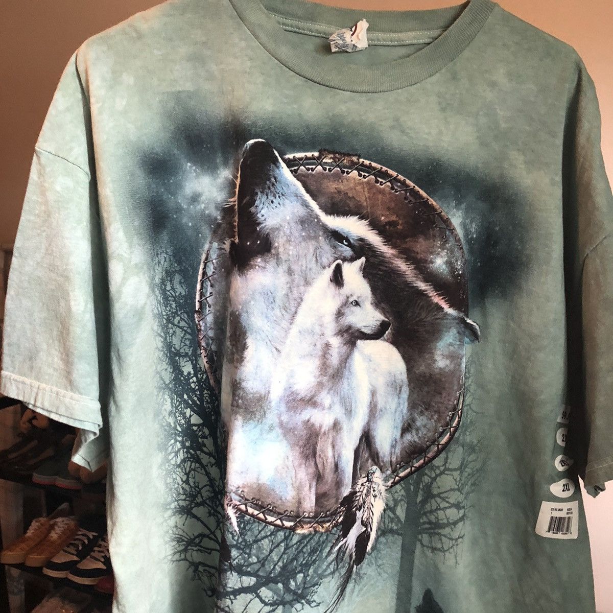 Vintage Vintage Y2K Wolf Twilight Moon Dyed Graphic Logo Tee Shirt Size US XXL / EU 58 / 5 - 1 Thumbnail