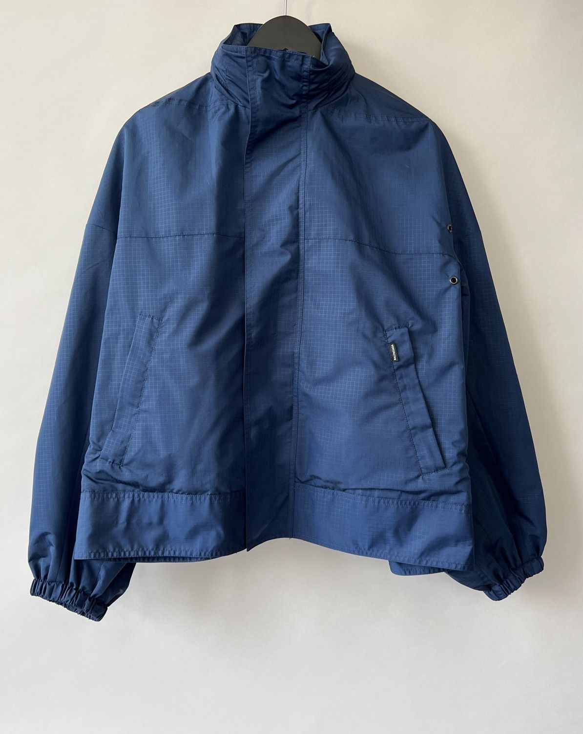 Balenciaga Balenciaga Blue Upside Down Windbreaker Jacket Size US L / EU 52-54 / 3 - 3 Thumbnail