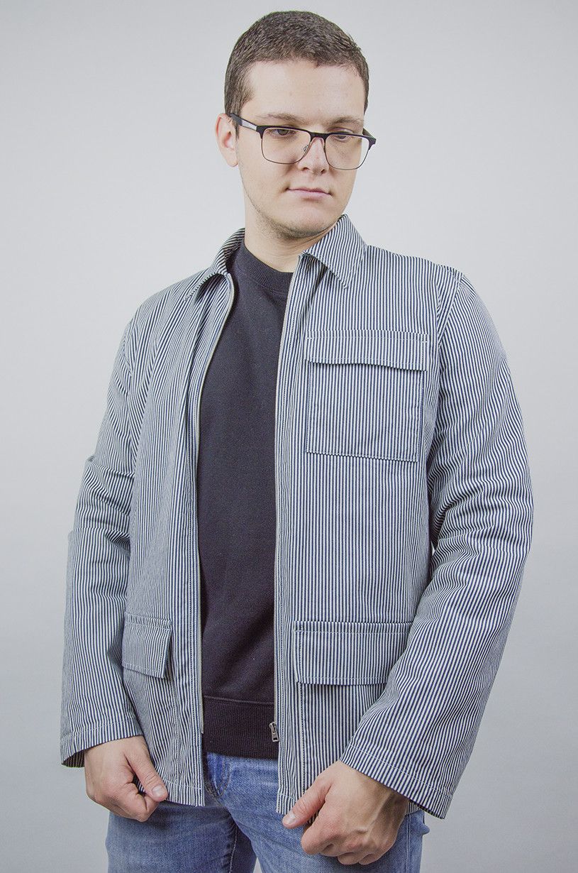 A.P.C. A.P.C. Stripped Cotton Hypnotic Jacket Size US XL / EU 56 / 4 - 2 Thumbnail