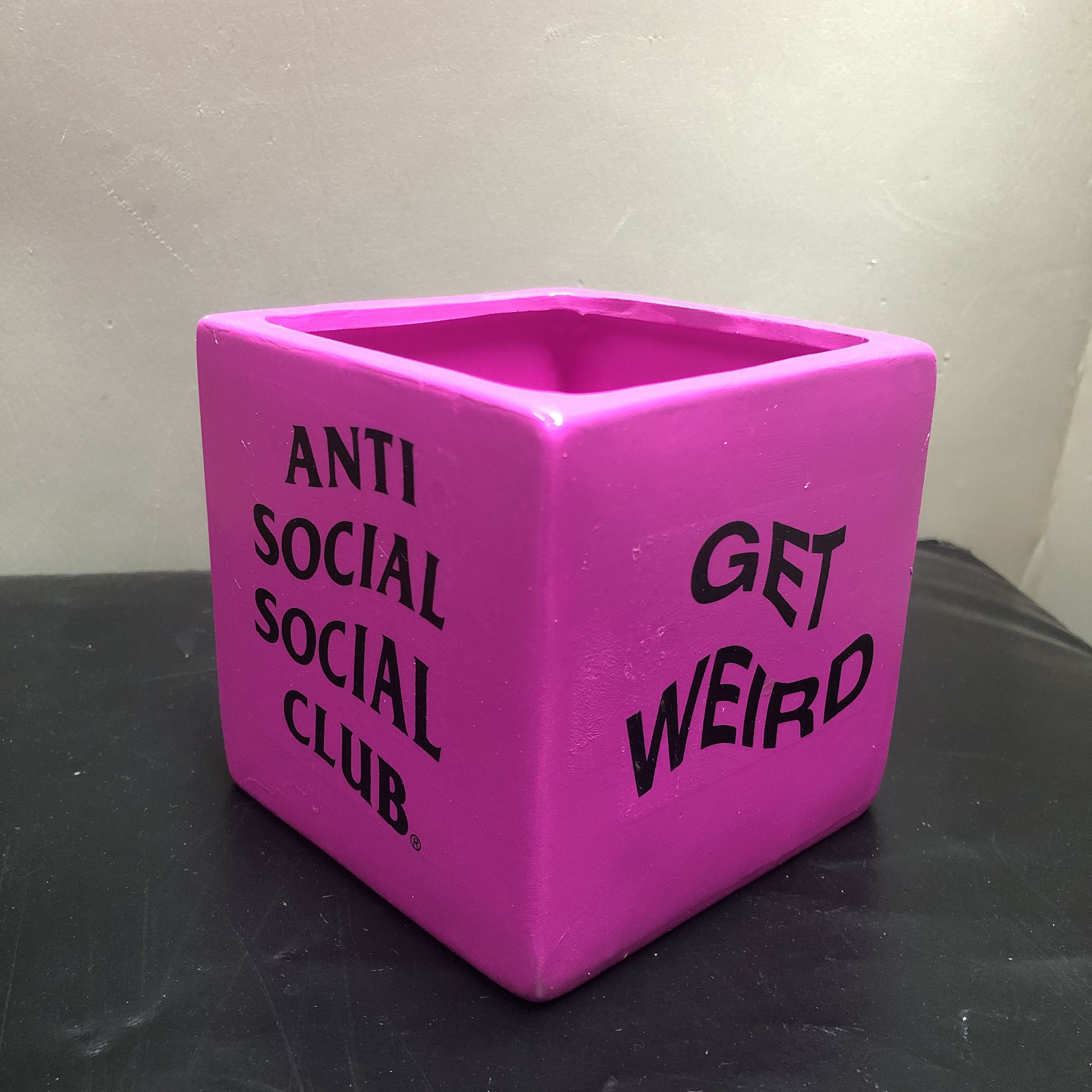 Anti Social Social Club DS AW20 ASSC Black Logo Pink Floral Vase Ceramic Flower Pot Size ONE SIZE - 4 Thumbnail