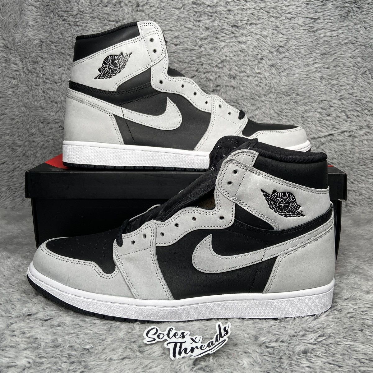 image of Air Jordan 1 Retro High OG 'shadow 2.0' Men's Size 13 Shoes in Black Gray