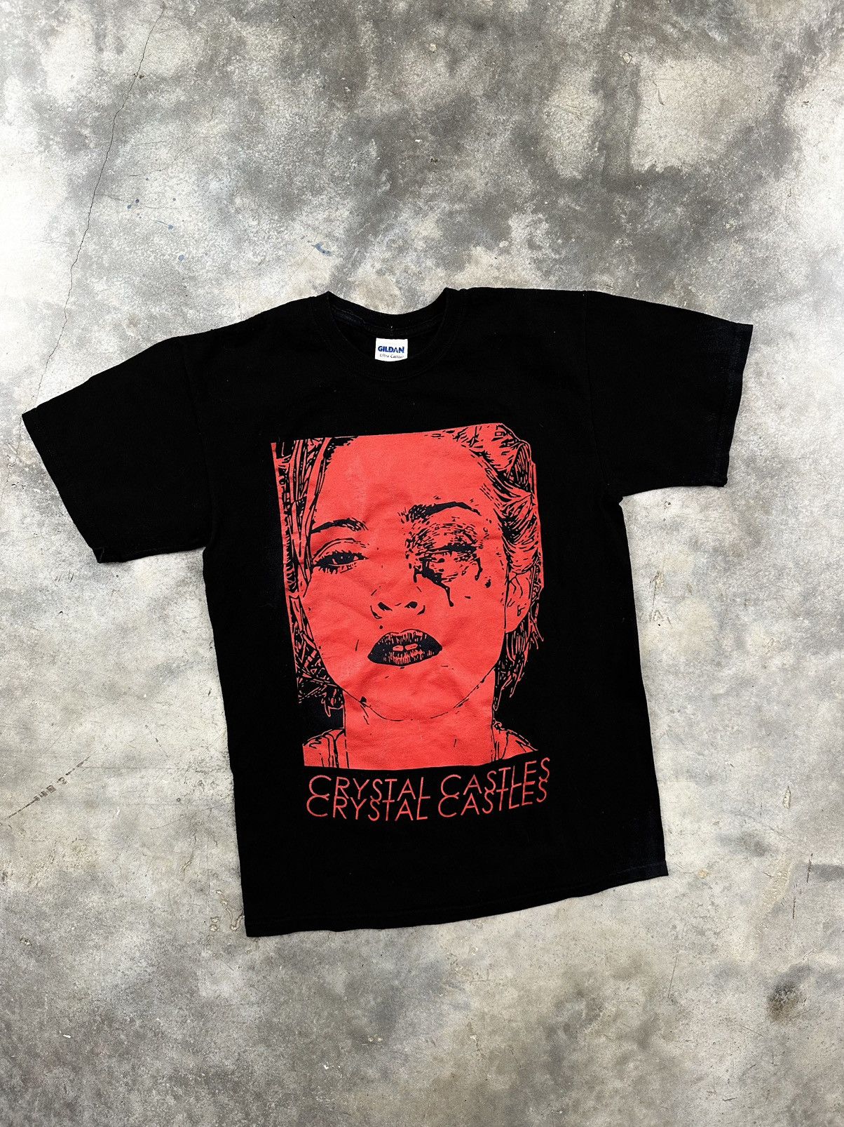 image of Vintage Crystal Castles Madonna Tour Tee Black + Red Sz. Large, Men's