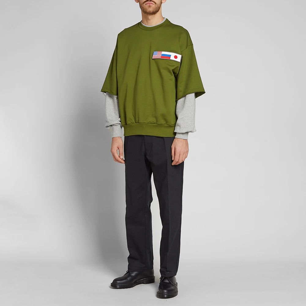 Gosha Rubchinskiy Gosha Rubchinskiy Double Sleeve Flag Patch Green ...