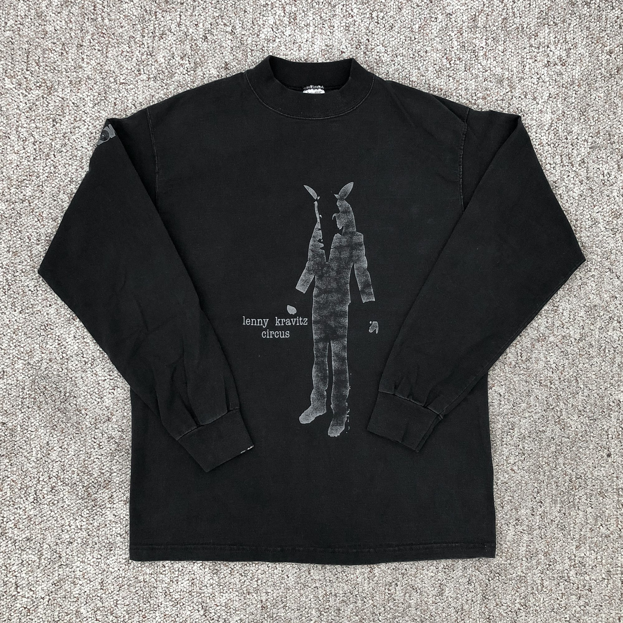 Band Tees × Vintage Vintage 1995 Faded Black 'Lenny Kravitz Circus' T-Shirt Size US L / EU 52-54 / 3 - 2 Thumbnail