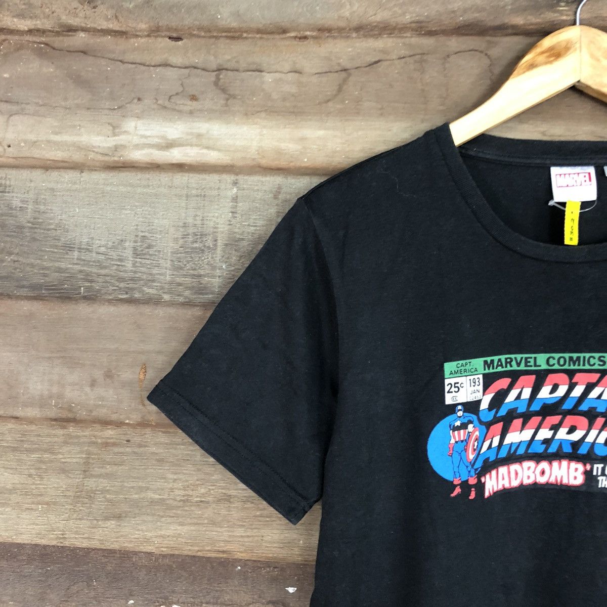 Marvel Comics Captain America cartoon Marvel vintage Black Tshirt #3302 Size US M / EU 48-50 / 2 - 5 Thumbnail