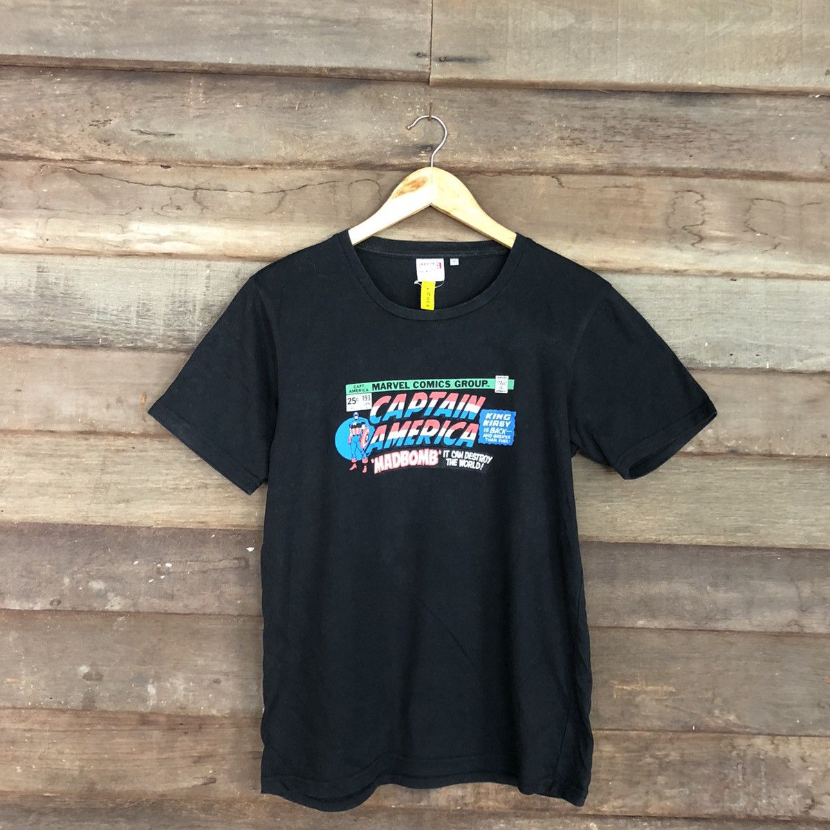 Marvel Comics Captain America cartoon Marvel vintage Black Tshirt #3302 Size US M / EU 48-50 / 2 - 3 Thumbnail