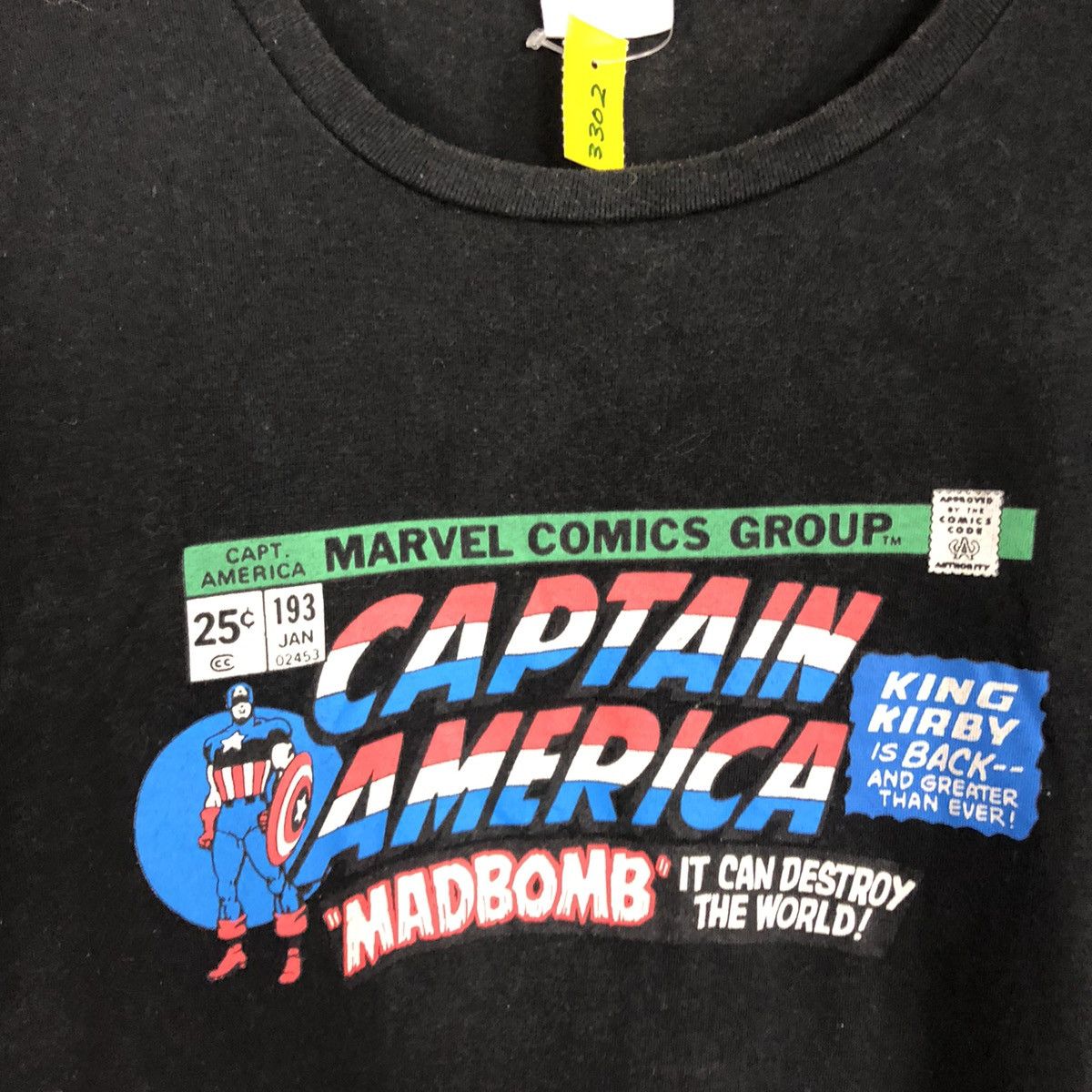 Marvel Comics Captain America cartoon Marvel vintage Black Tshirt #3302 Size US M / EU 48-50 / 2 - 9 Thumbnail