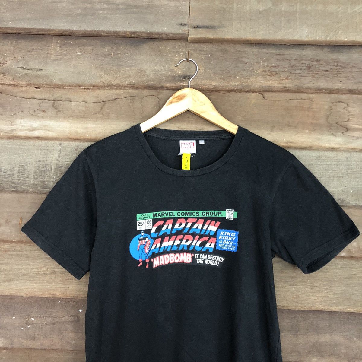 Marvel Comics Captain America cartoon Marvel vintage Black Tshirt #3302 Size US M / EU 48-50 / 2 - 7 Thumbnail