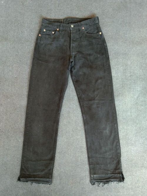 Levi's × Vintage Vintage Levis 501 Black Distressed Jeans 29x31 Size US 29 - 1 Thumbnail