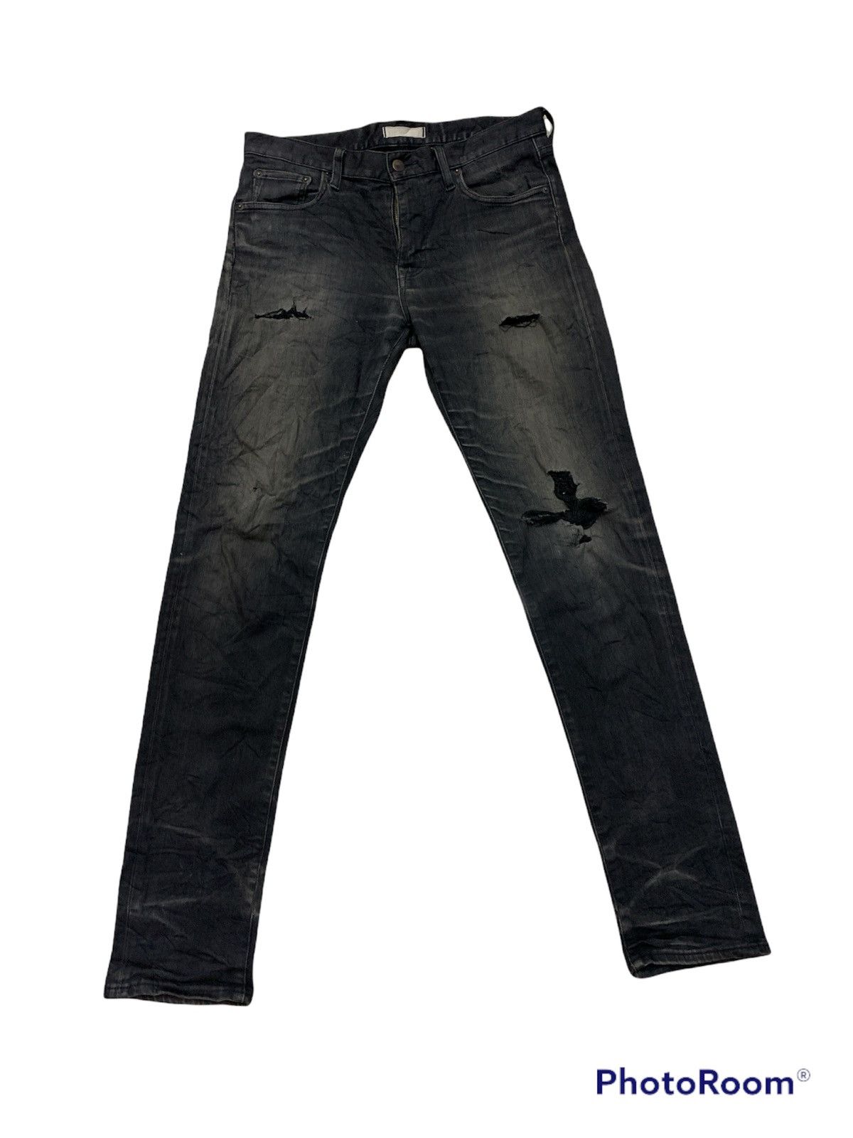 DISTRESSED TRASHED UNIQLO X UJ DENIM JEANS PANTS
