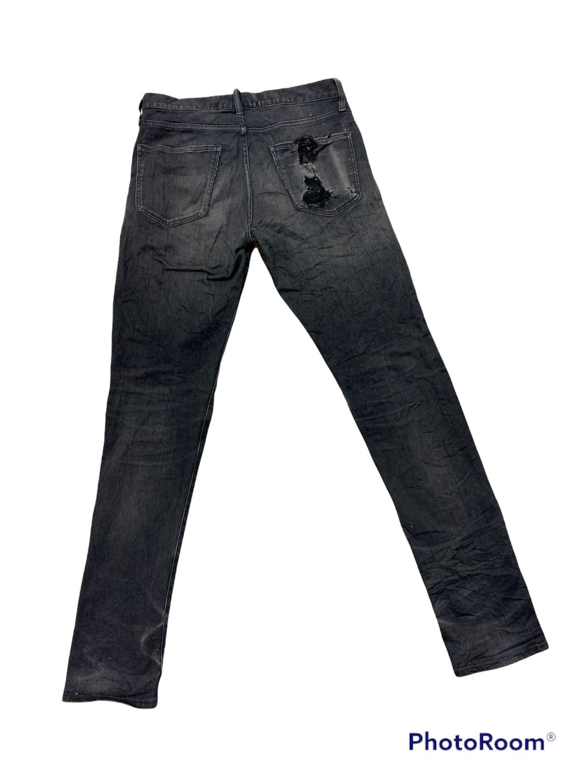 DISTRESSED TRASHED UNIQLO X UJ DENIM JEANS PANTS