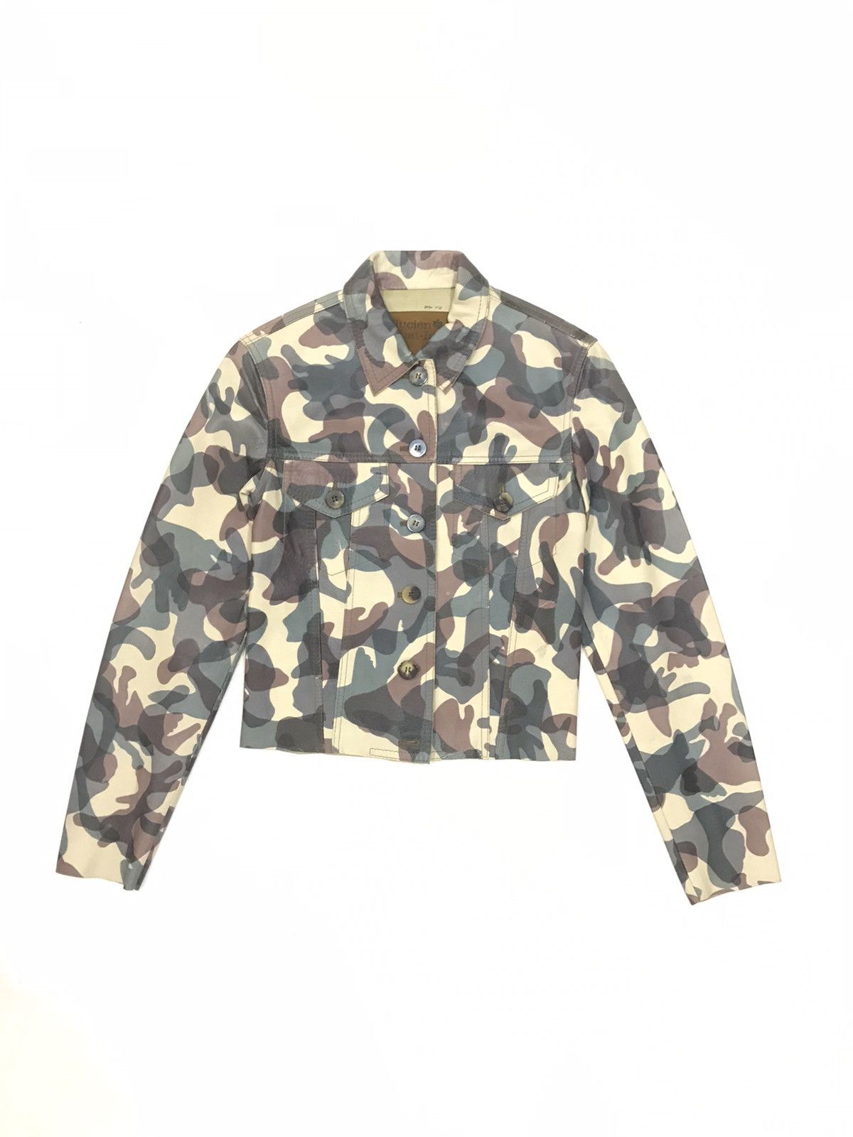 Lucien Pellat-Finet LUCIEN PELLAT FINET CAMO CROP LEATHER JACKET ITALY Size US XS / EU 42 / 0 - 2 Thumbnail
