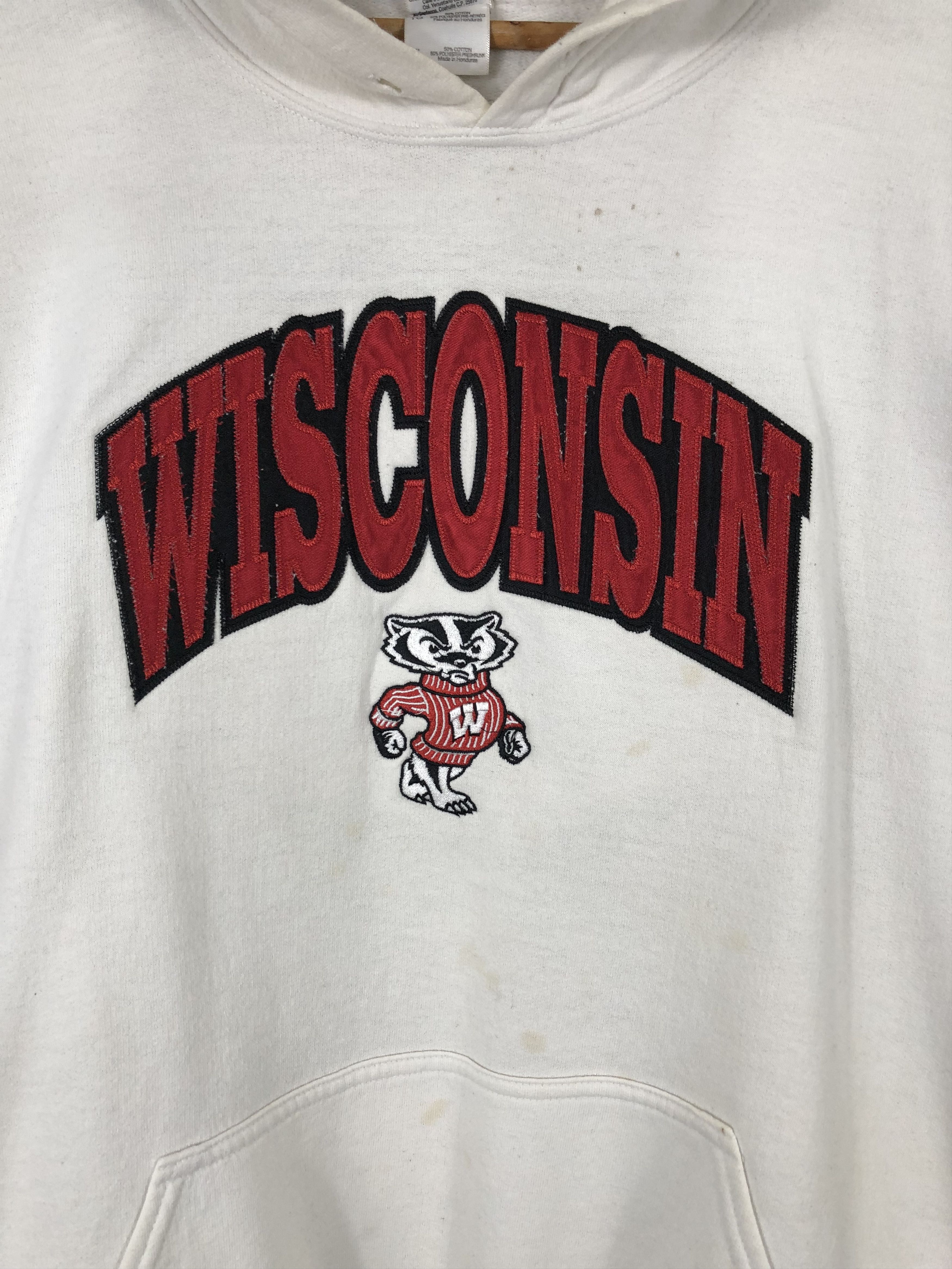 NCAA × NFL × Vintage Vintage Wisconsin Badgers Football NCAA Team Hoodie Jumper Size US XL / EU 56 / 4 - 3 Thumbnail