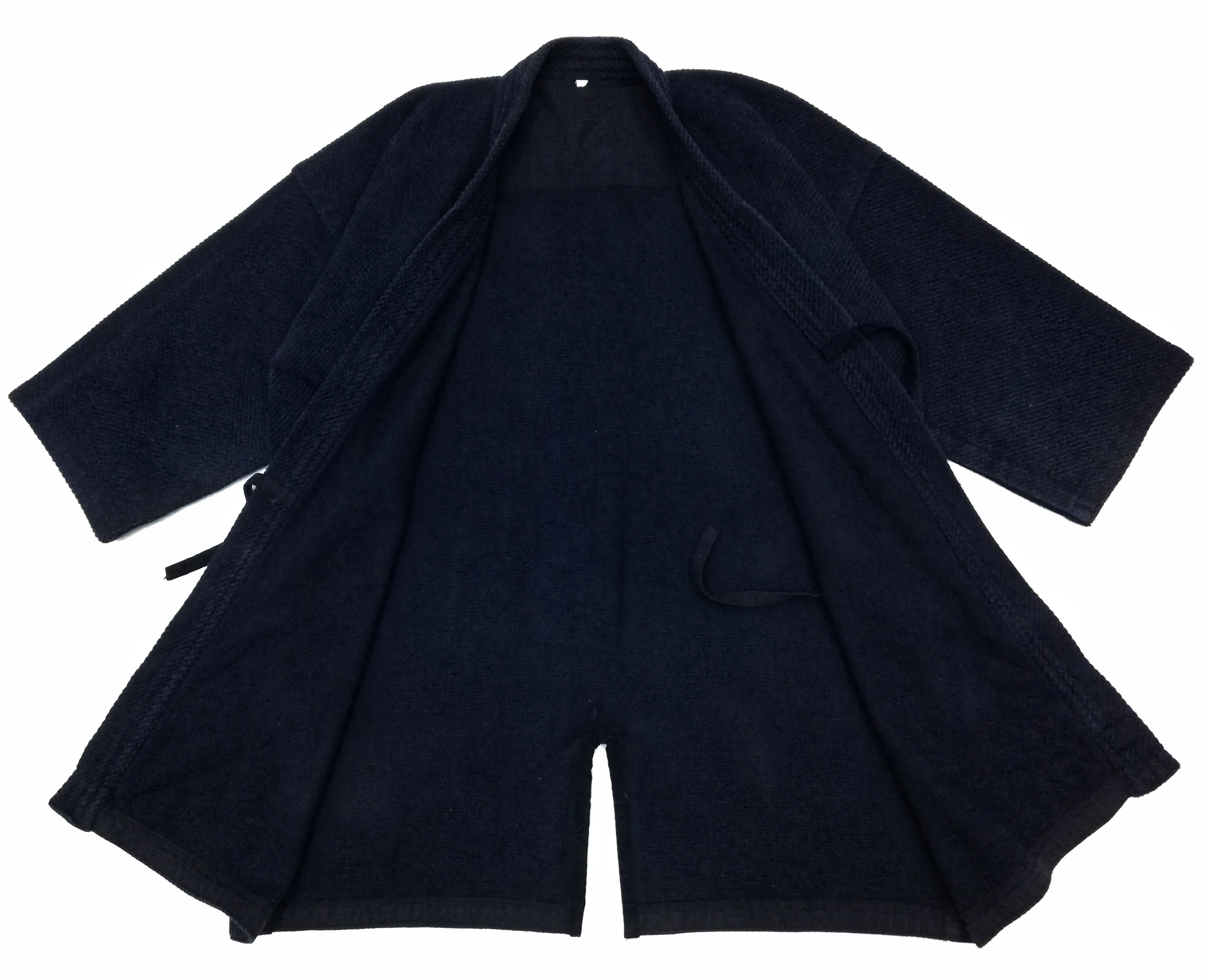 Indigo × Japanese Brand 🔥Dyed Sashiko Noragi Kimono Visvim Style Design Cotton🔥 Size US L / EU 52-54 / 3 - 5 Thumbnail
