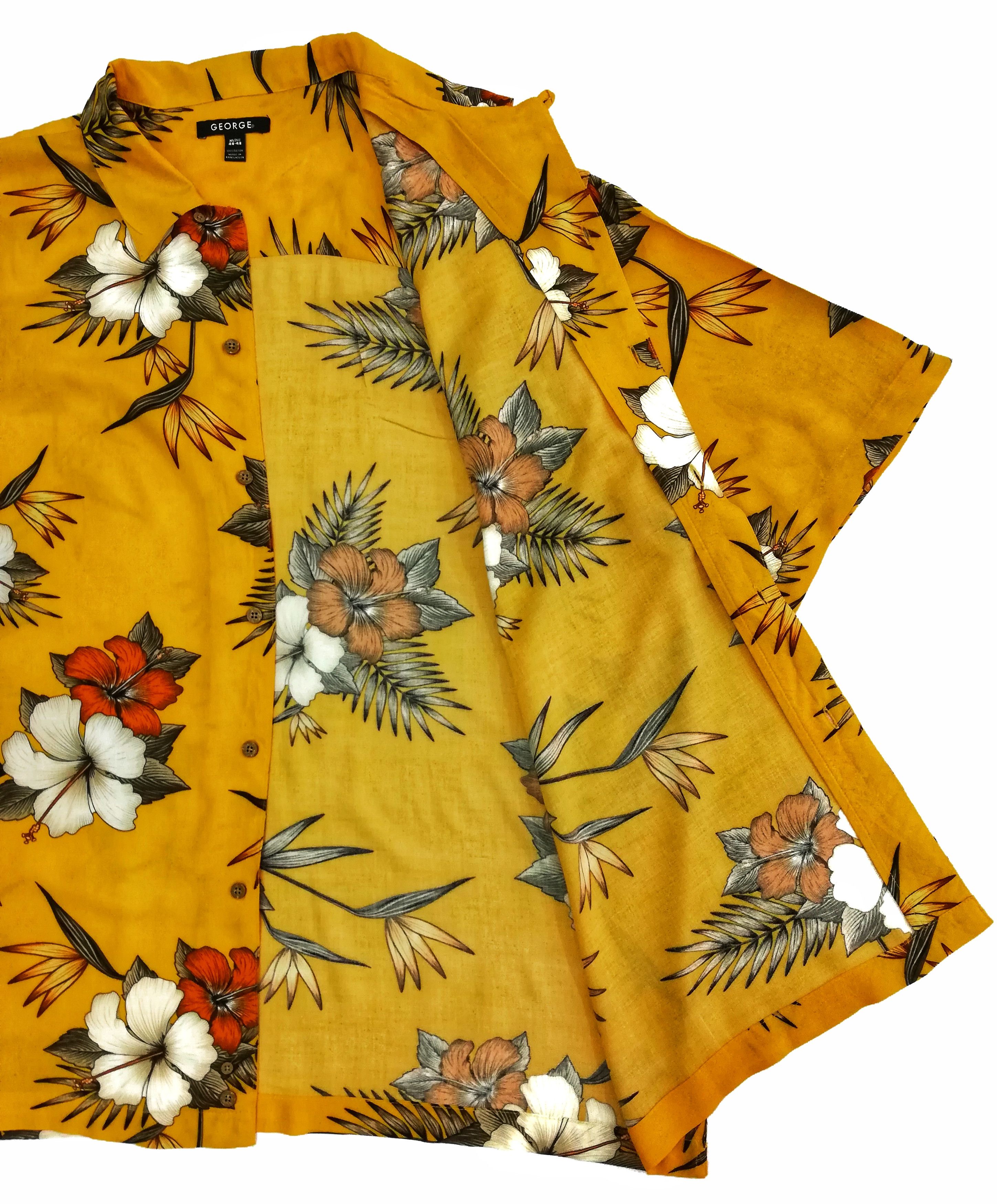George 🔥SUMMER SALE 🏖 George Hawaii Rayon Wood Shirt Button Up Size US XL / EU 56 / 4 - 9 Thumbnail