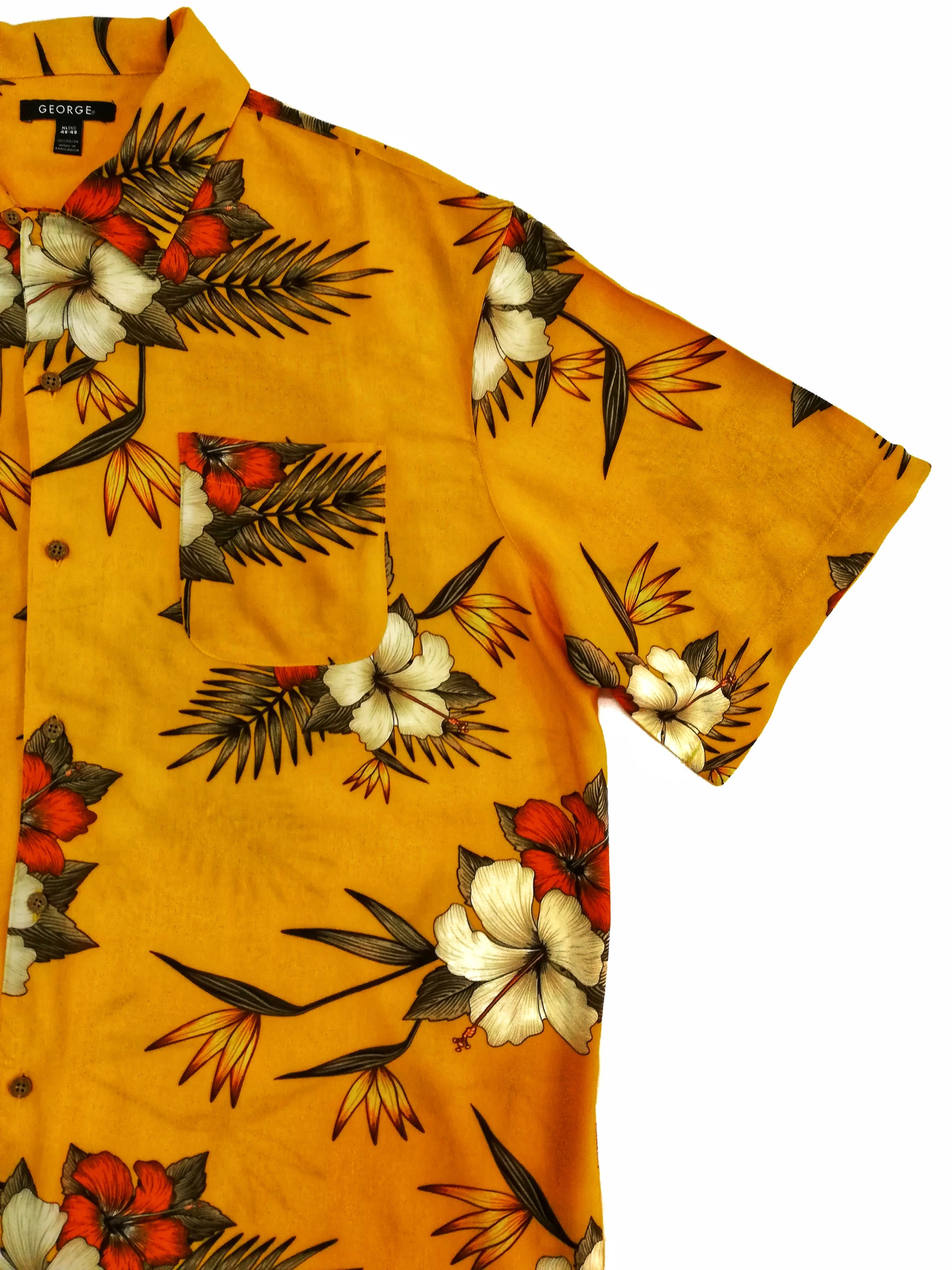 George 🔥SUMMER SALE 🏖 George Hawaii Rayon Wood Shirt Button Up Size US XL / EU 56 / 4 - 3 Thumbnail