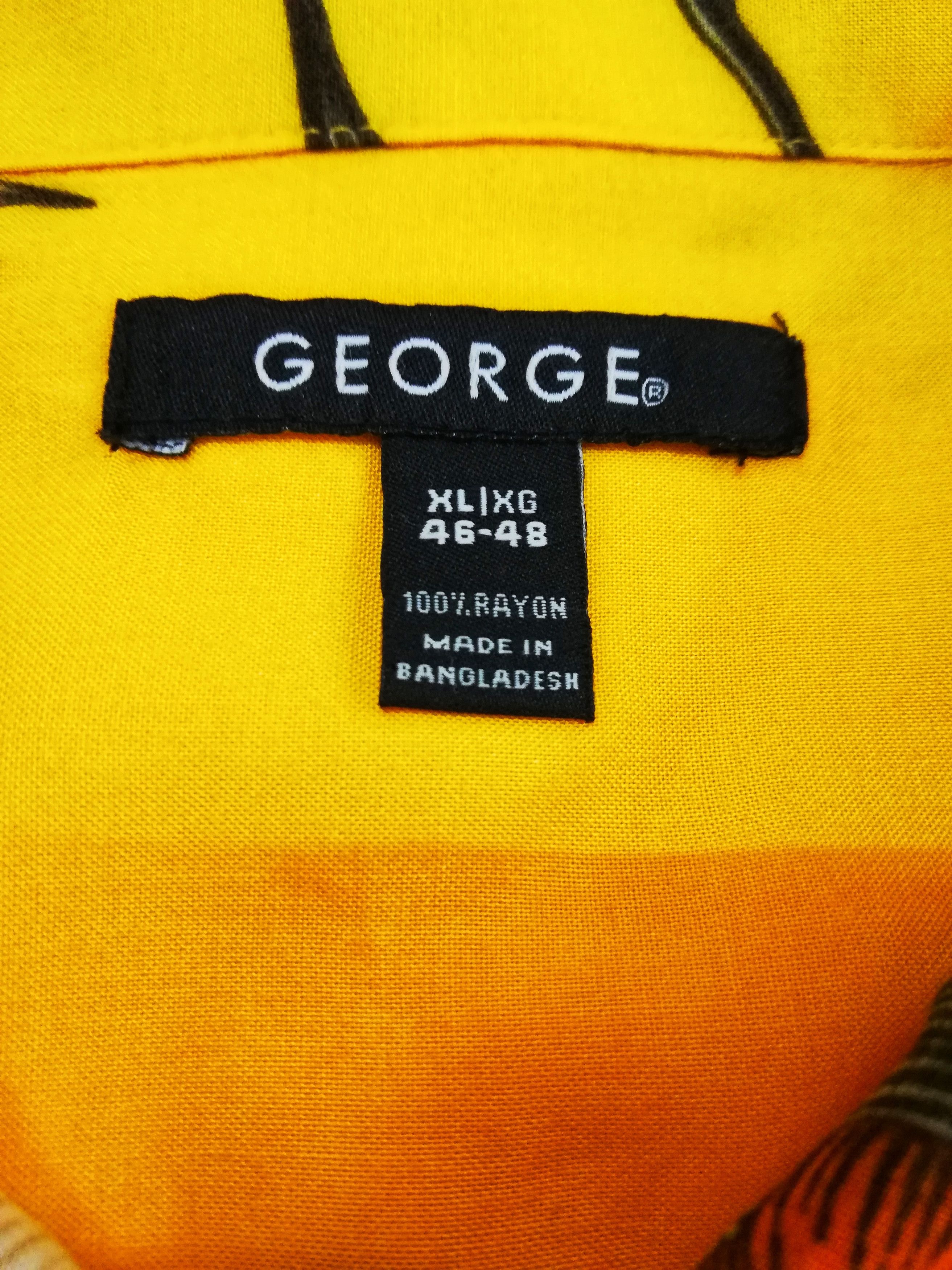 George 🔥SUMMER SALE 🏖 George Hawaii Rayon Wood Shirt Button Up Size US XL / EU 56 / 4 - 6 Thumbnail