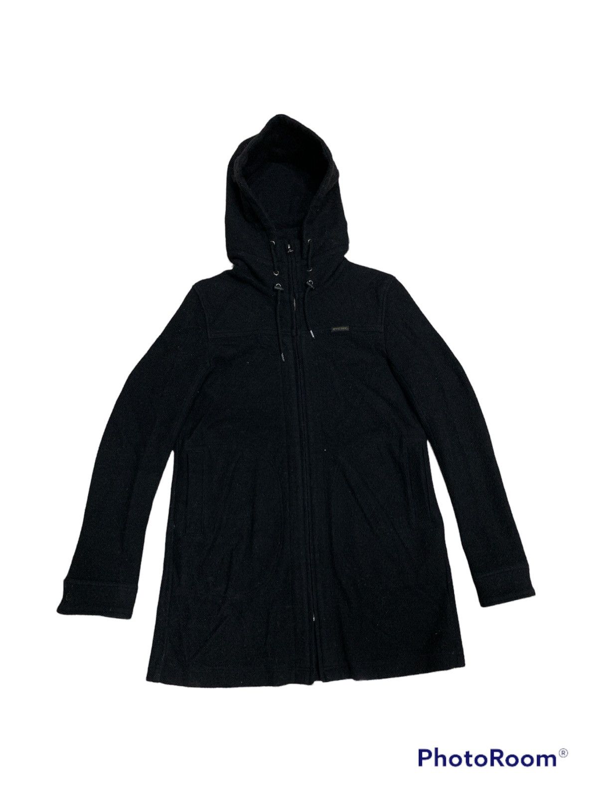 image of Vintage Hysteric Glamour Wool Blend Zipper Hoodie in Black, Men's (Size Small)