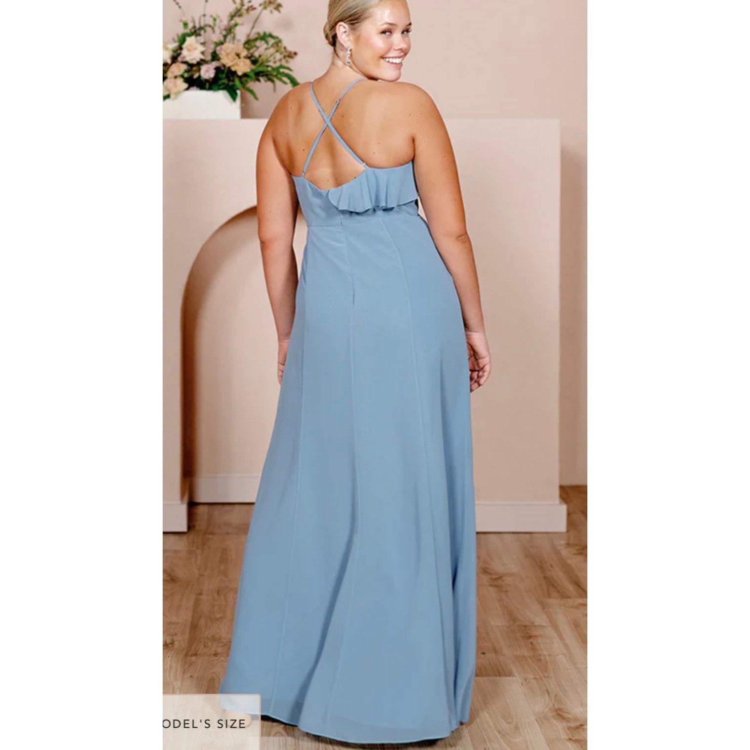 revelry blue bridesmaid dresses BABARONI Spaghetti Straps Ruched Long Dress With Ribbons Ocean Blue, Ocean Blue / US0