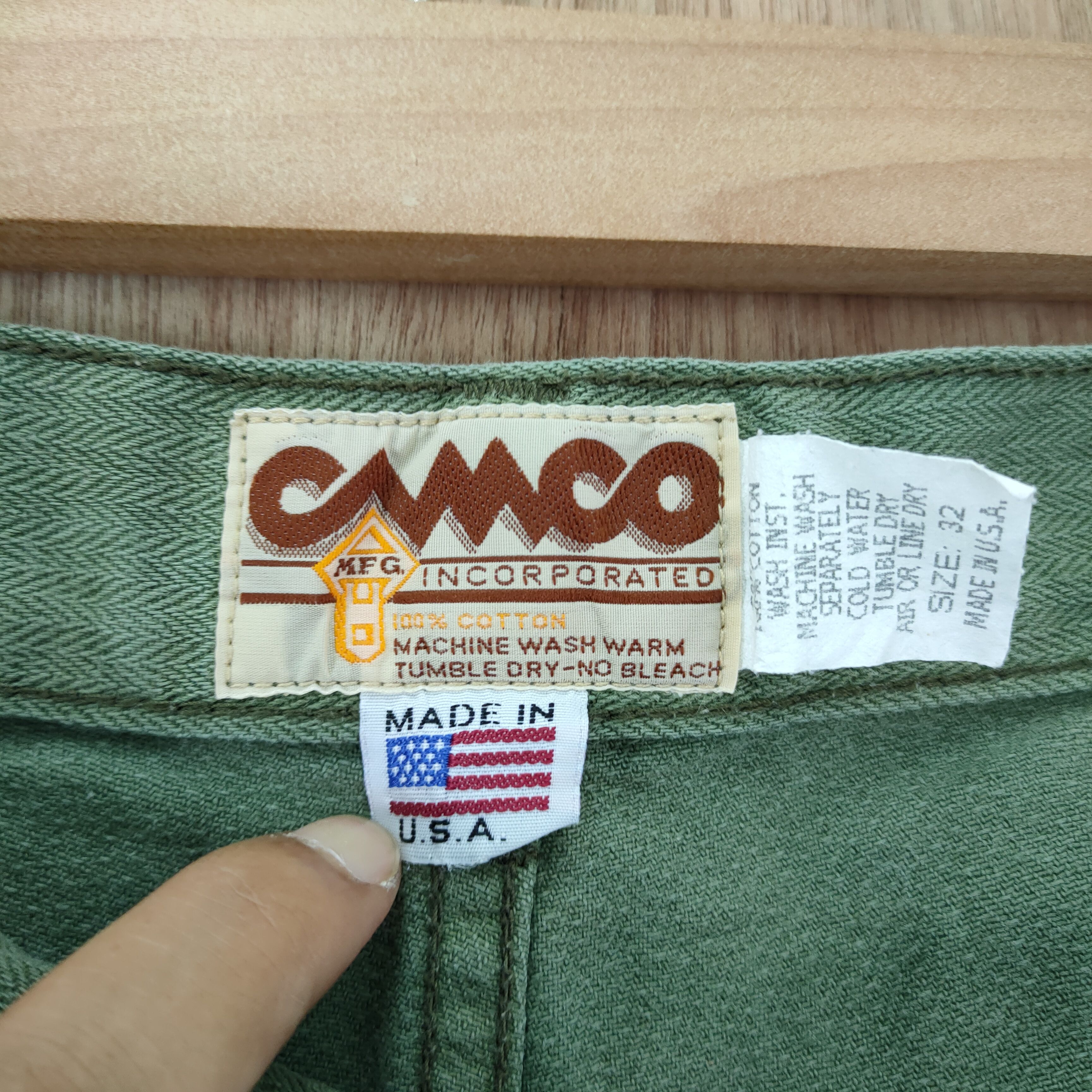 Vintage VINTAGE CAMCO FADED GREEN TROUSERS CHINO PANTS Size US 32 / EU 48 - 5 Thumbnail