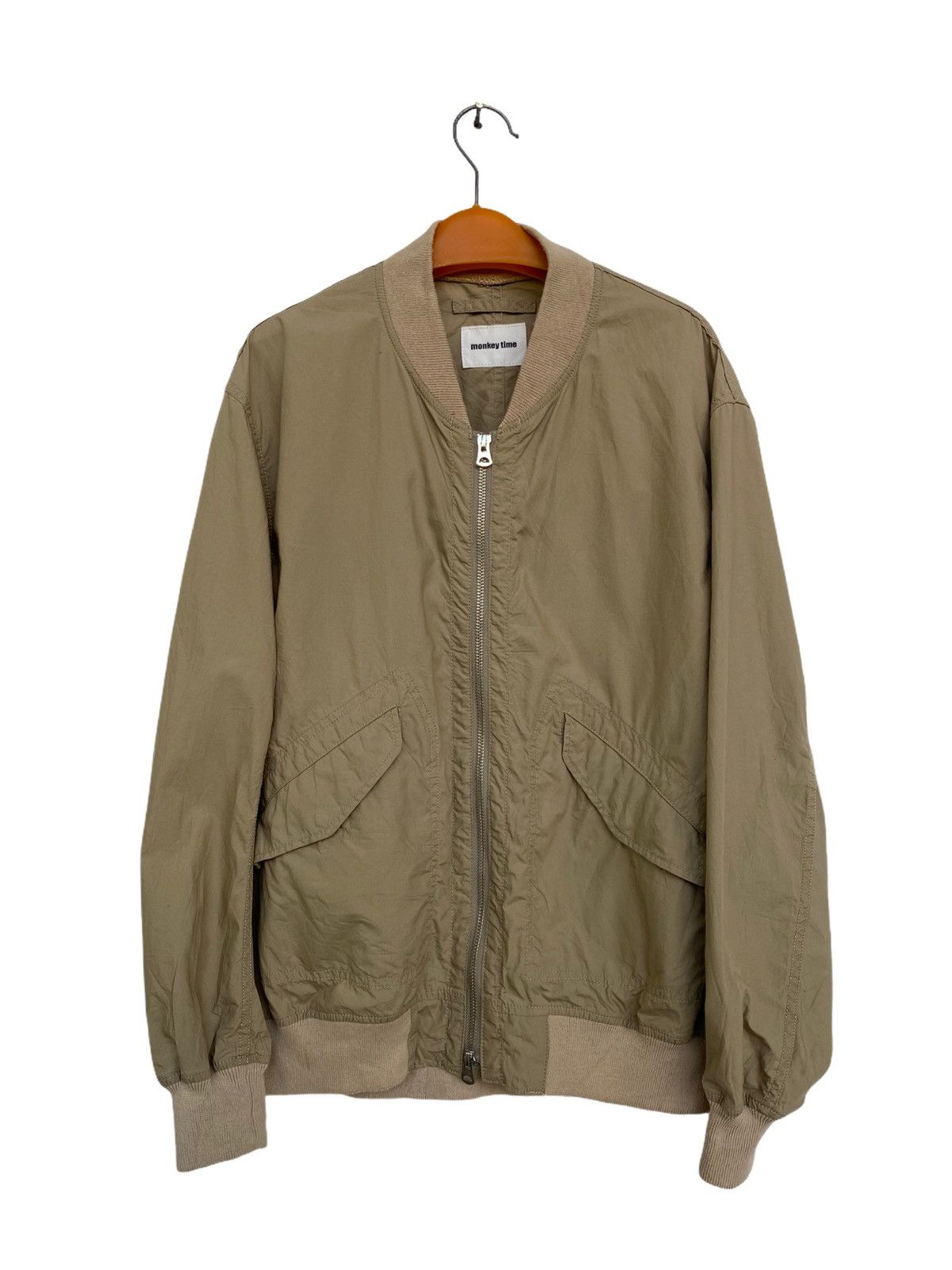 image of Monkey Time Bomber Jacket Style in Light Sand, Men's (Size Medium)