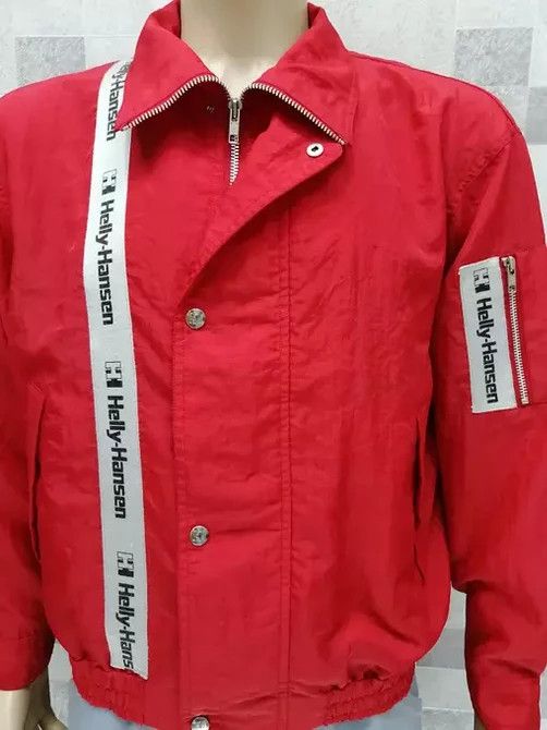image of Bomber Jacket x Helly Hansen Bomber Style Nylon Jacket in Red, Men's (Size Medium)