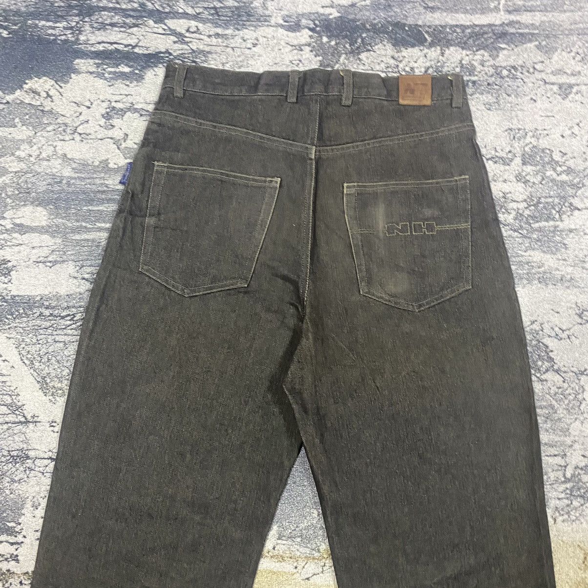 Japanese Brand × Neighborhood × Vintage Vintage Neighborhood Skateboard R.O.K Black Baggy Denim Jean Size US 32 / EU 48 - 7 Thumbnail