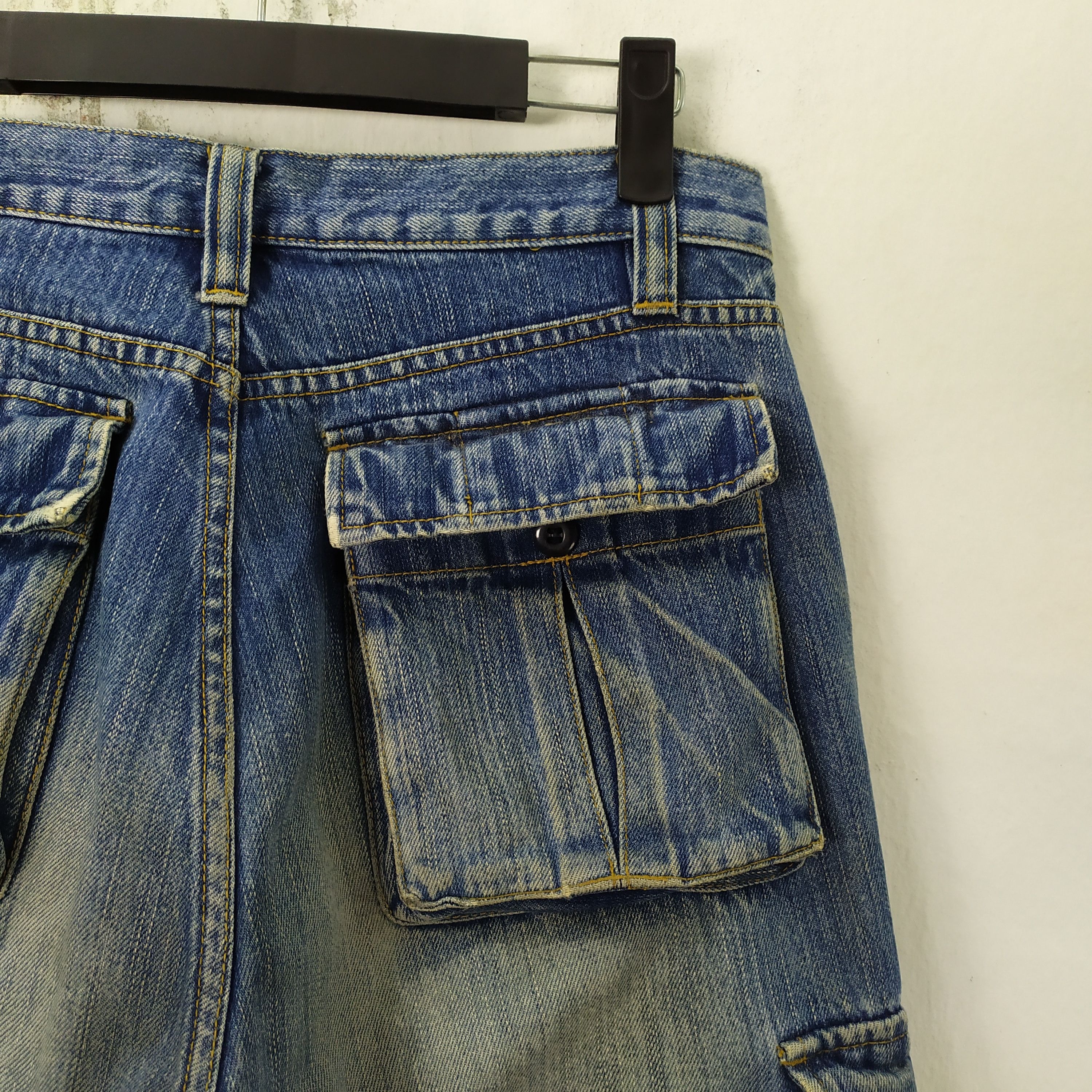 Japanese Brand × Jean × Rusty Rare! VINTAGE JAPANESE RIPPED JEANS CARGO PANTS Size US 28 / EU 44 - 8 Thumbnail