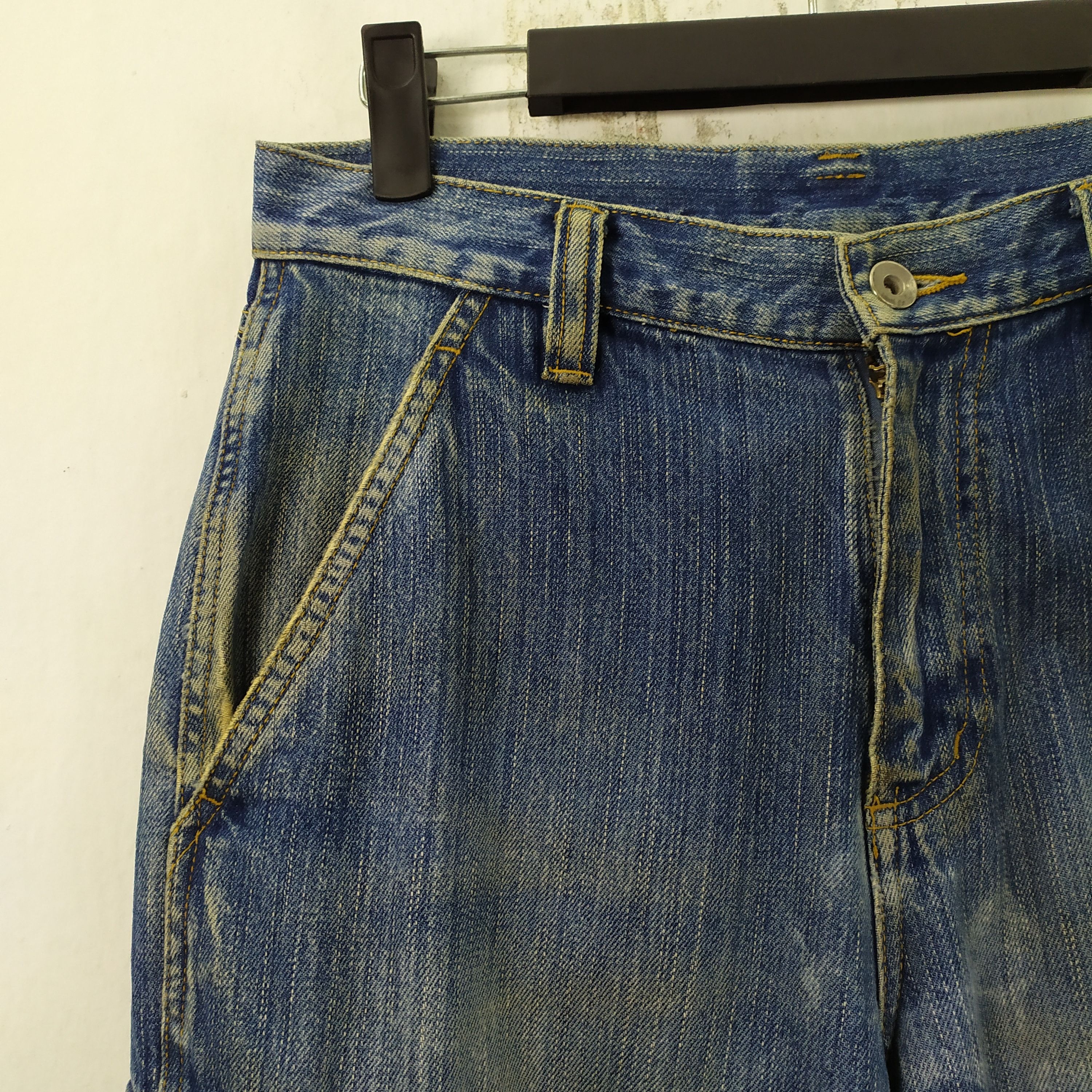 Japanese Brand × Jean × Rusty Rare! VINTAGE JAPANESE RIPPED JEANS CARGO PANTS Size US 28 / EU 44 - 3 Thumbnail