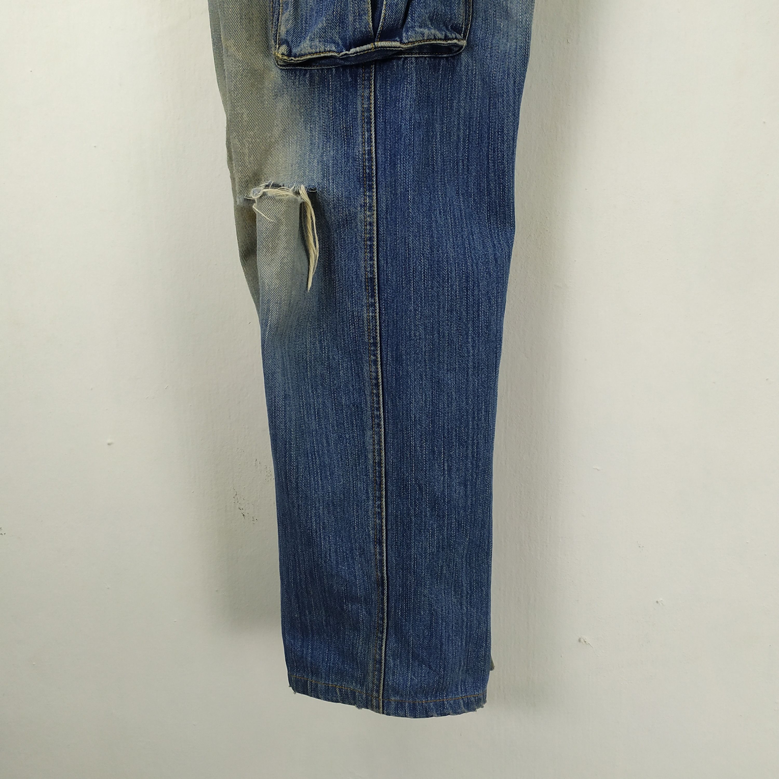 Japanese Brand × Jean × Rusty Rare! VINTAGE JAPANESE RIPPED JEANS CARGO PANTS Size US 28 / EU 44 - 14 Thumbnail