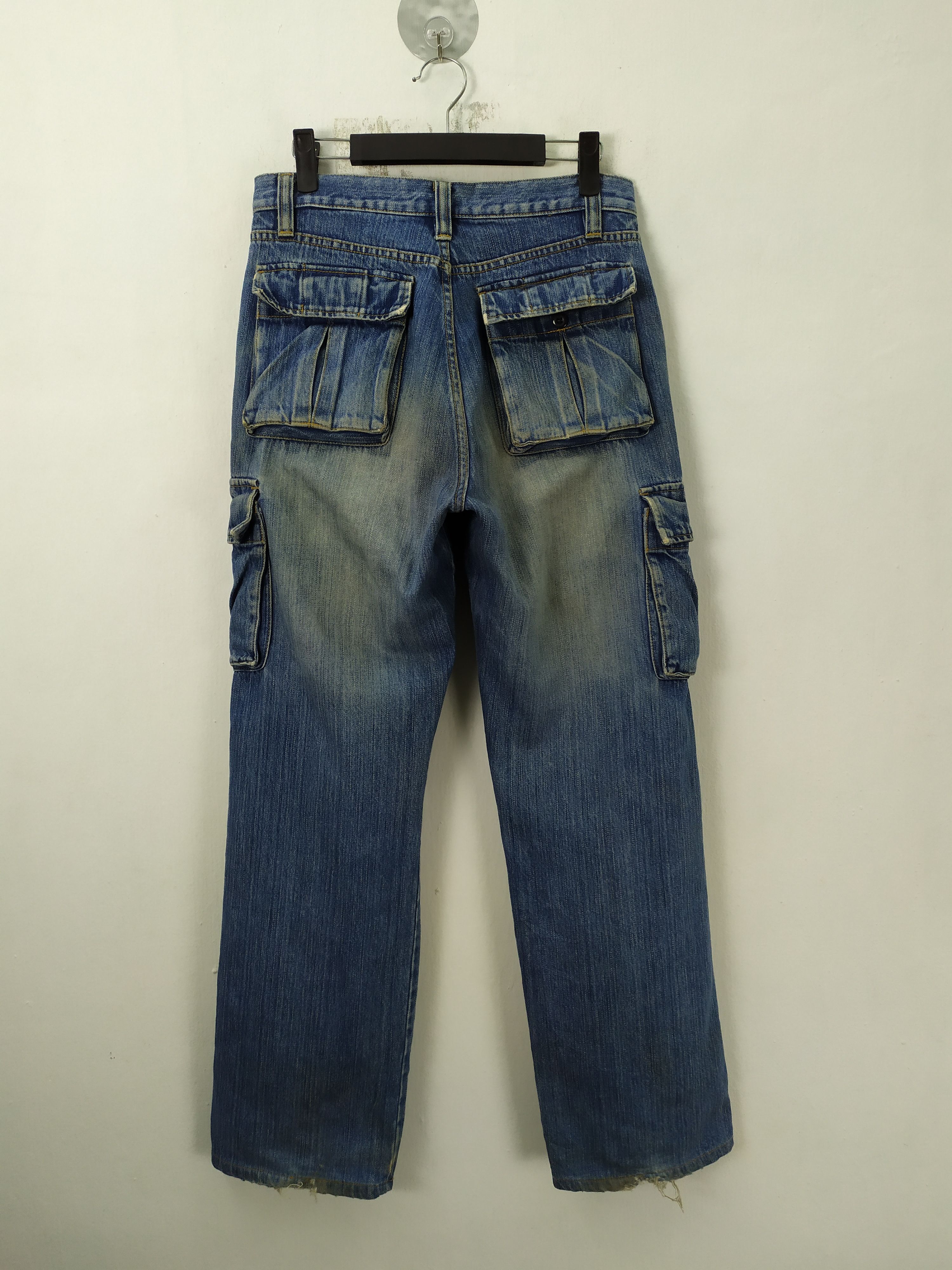 Japanese Brand × Jean × Rusty Rare! VINTAGE JAPANESE RIPPED JEANS CARGO PANTS Size US 28 / EU 44 - 11 Thumbnail
