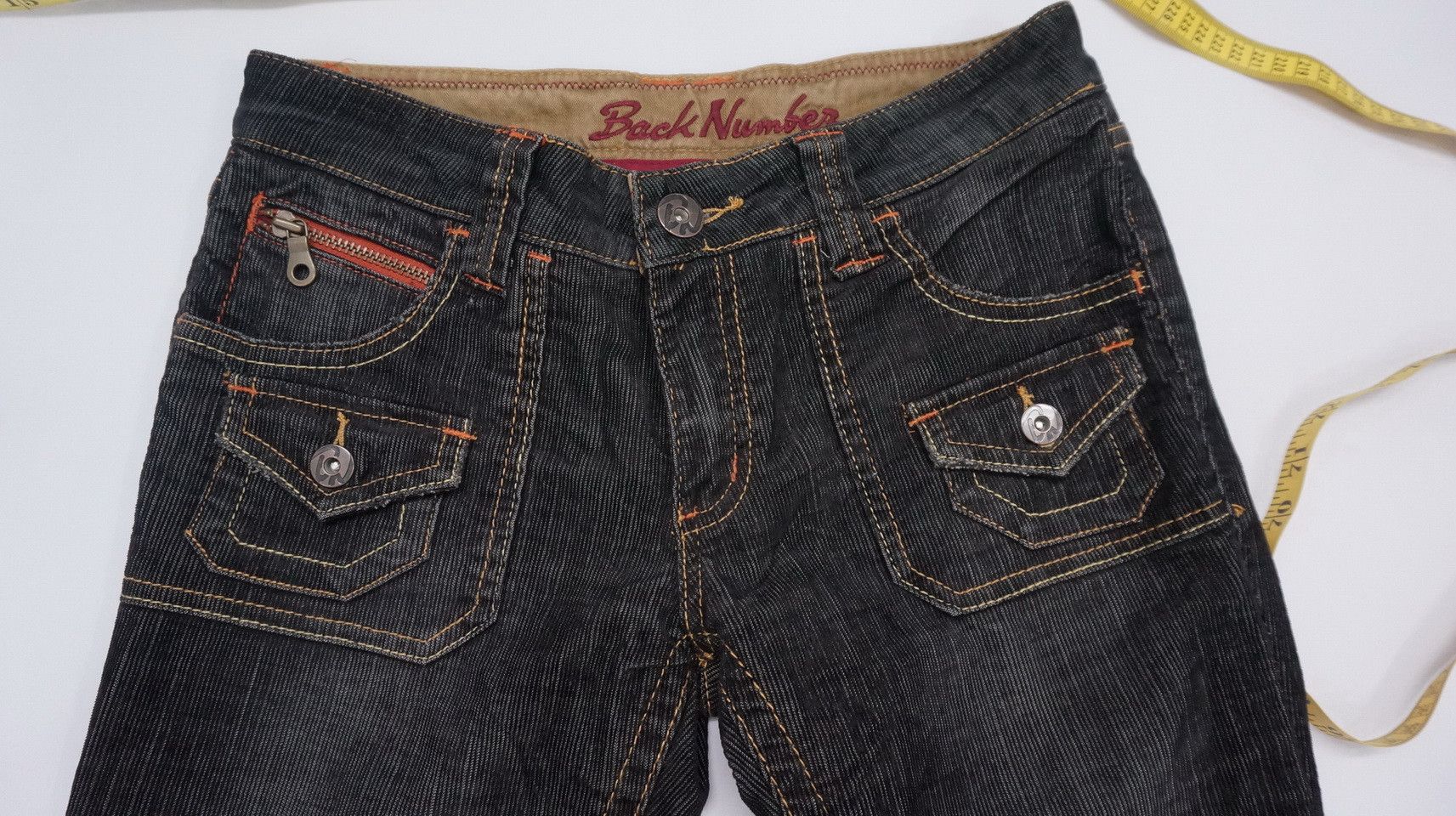 Japanese Brand BACK NUMBER Flared Skinny Low rise Womens Corduroy Size US 29 - 3 Thumbnail