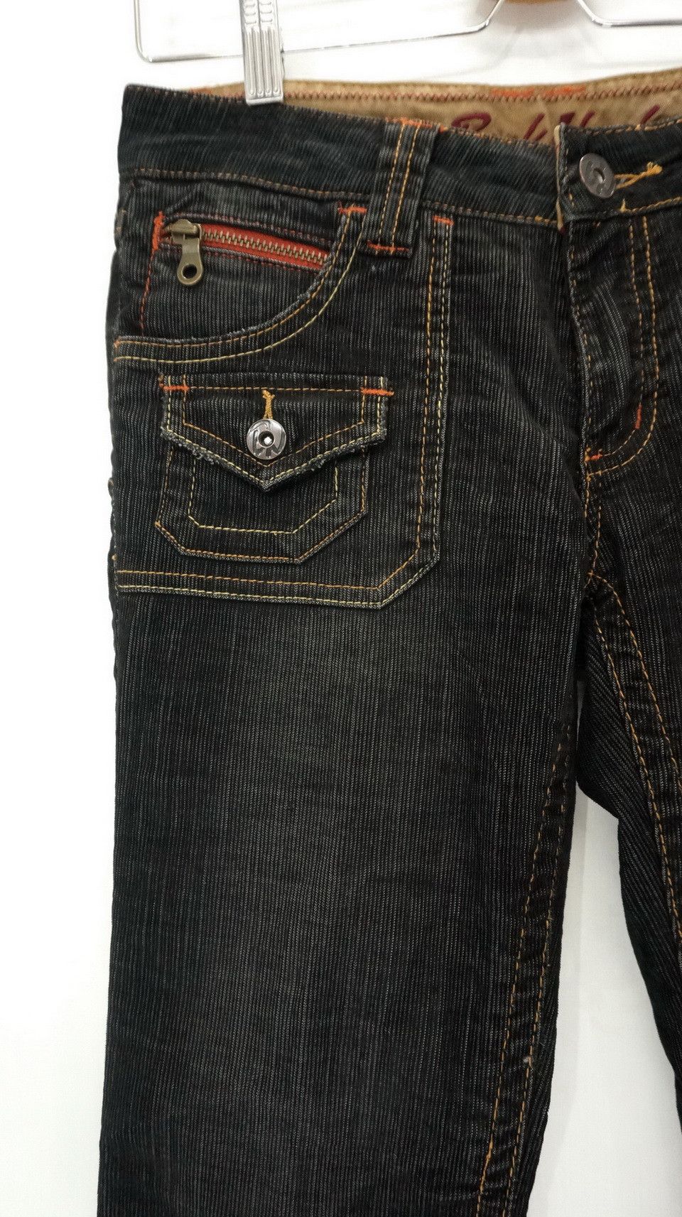 Japanese Brand BACK NUMBER Flared Skinny Low rise Womens Corduroy Size US 29 - 4 Thumbnail