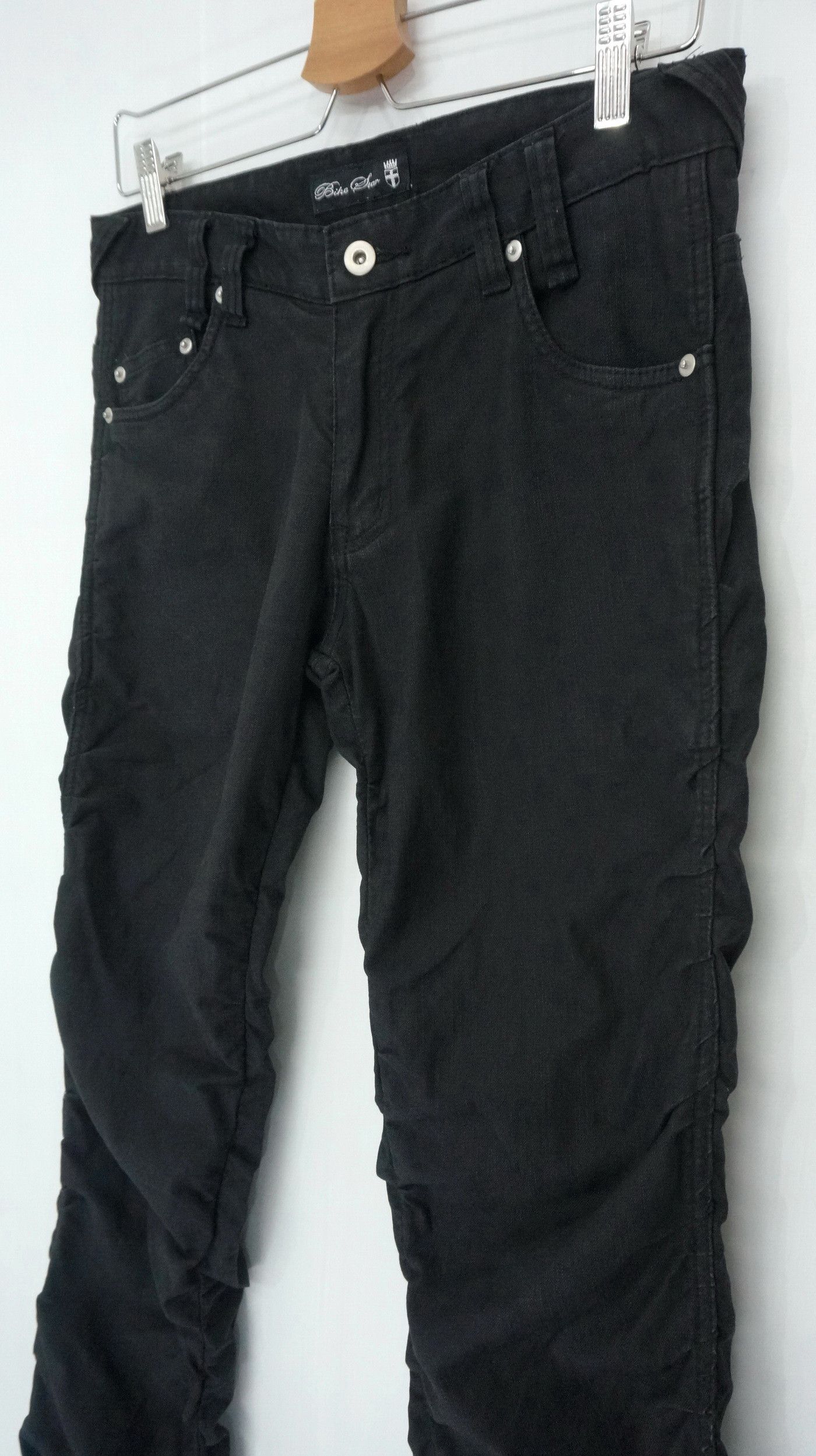 Japanese Brand BIKE STAR Japan Worn Skinny Low rise Shirring Pants Size US 30 / EU 46 - 4 Thumbnail