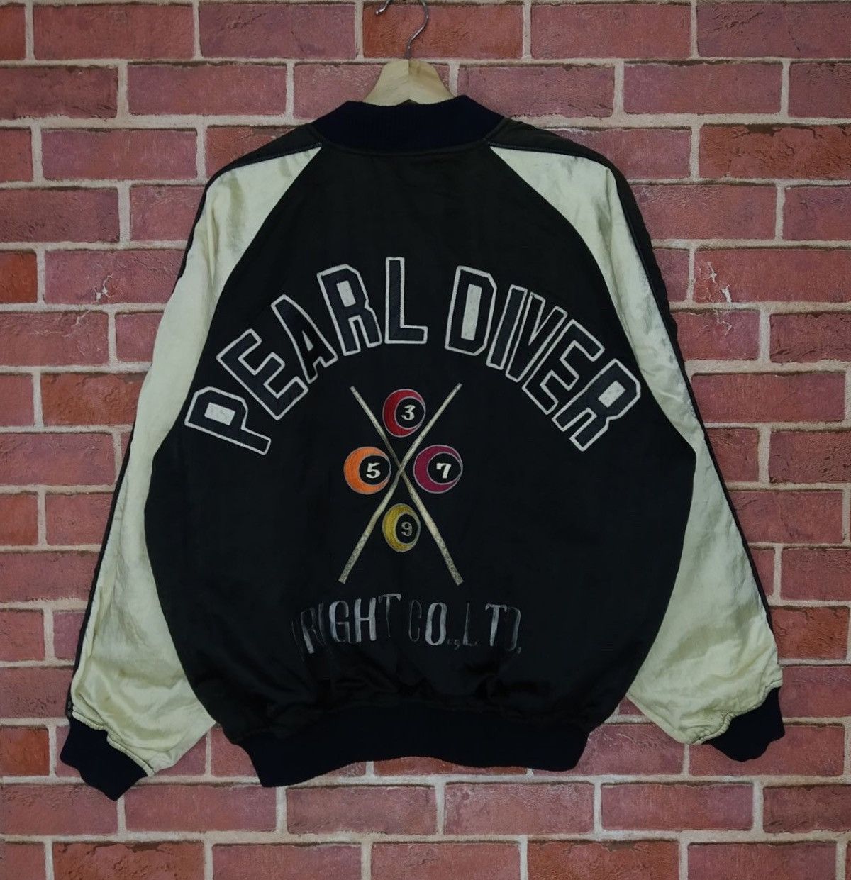 Japanese Brand Pearl Diver Bright Co. Ltd Satin Jacket Ball Snookers Size US XL / EU 56 / 4 - 1 Thumbnail