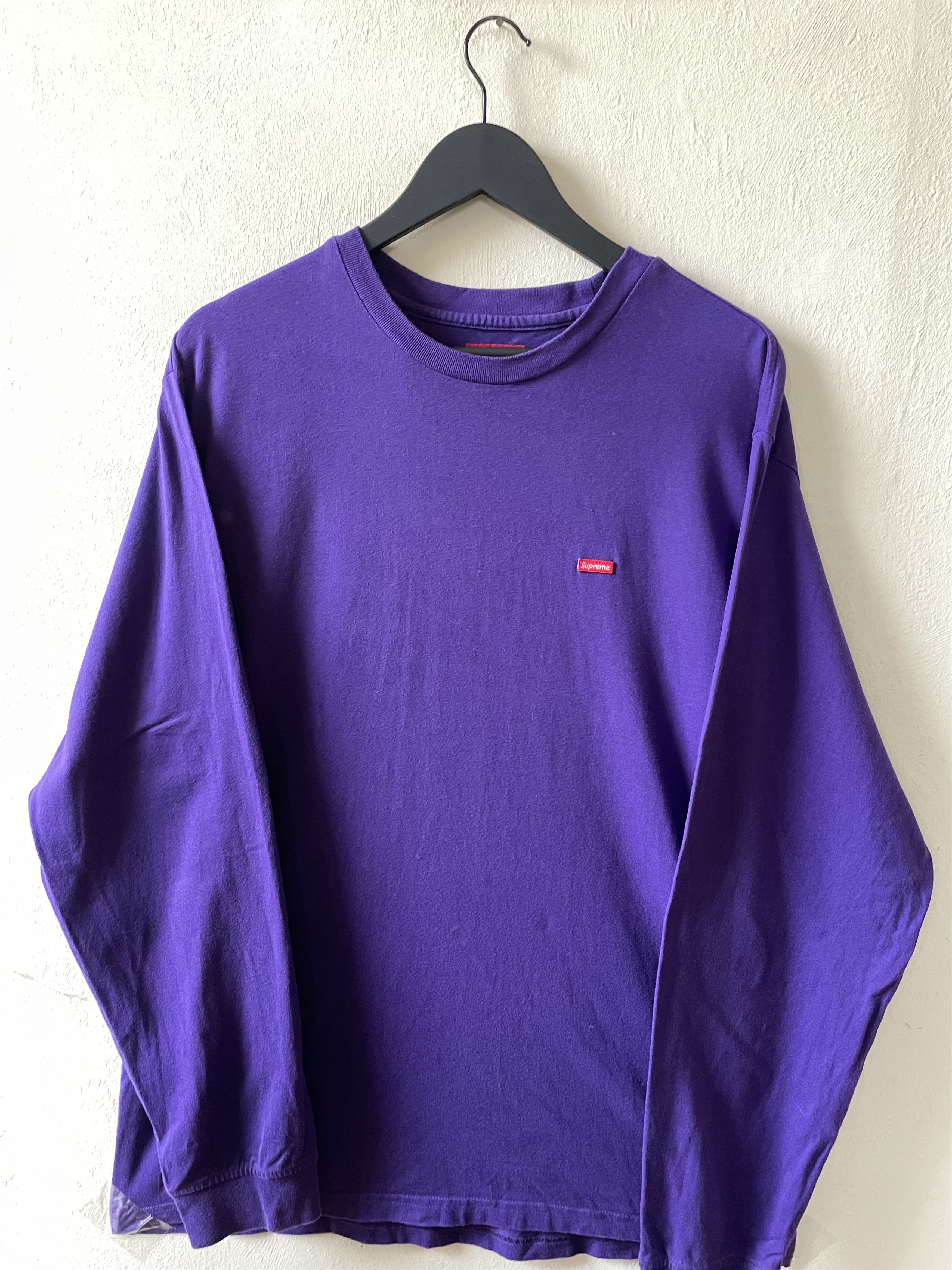 Size S - Supreme Small Box Logo Long Sleeve Shirt (SS22)(Lavender)