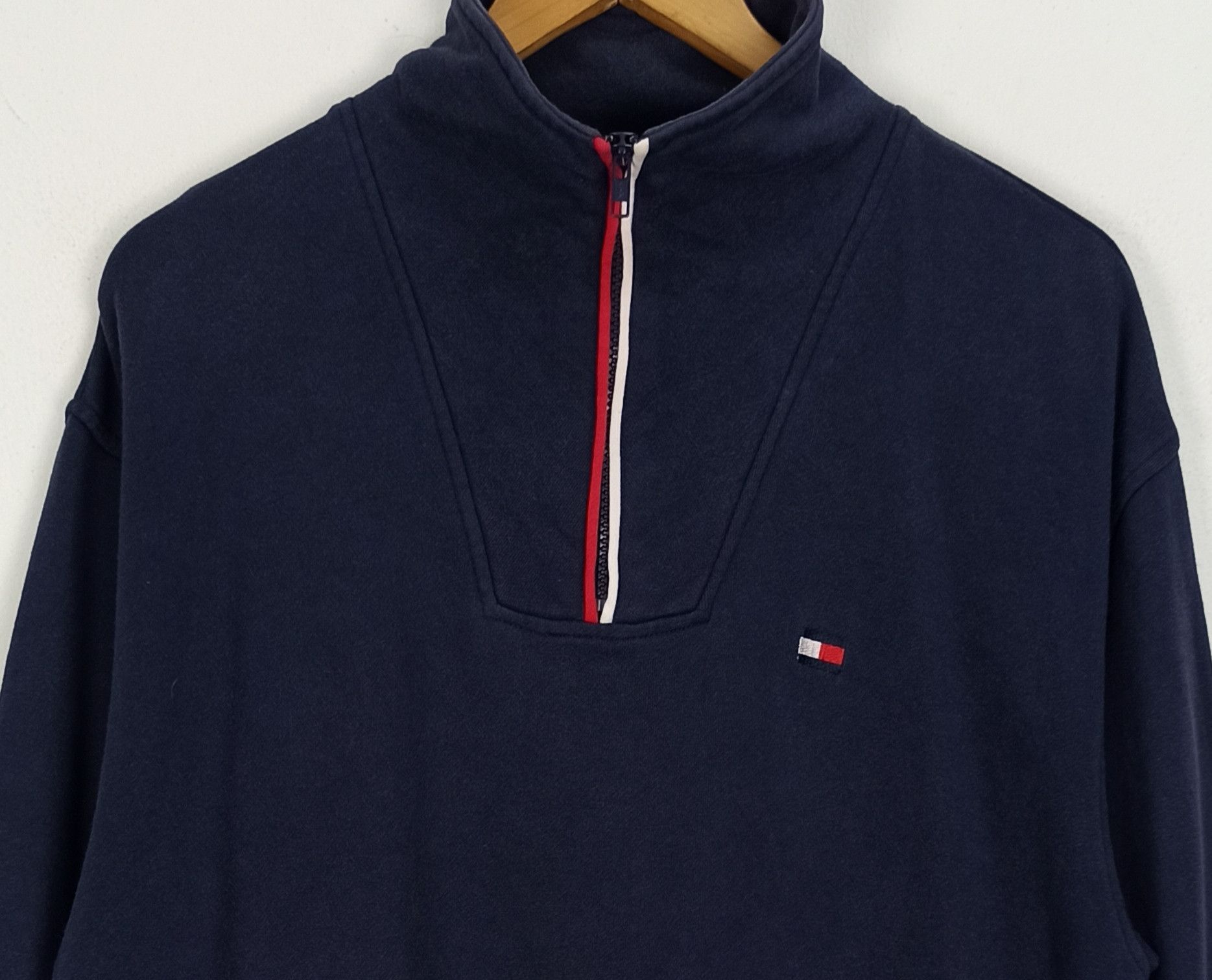 Tommy Hilfiger Vintage Tommy Hilfiger Sweatshirt Half Zipper Small Logo Size US M / EU 48-50 / 2 - 2 Thumbnail