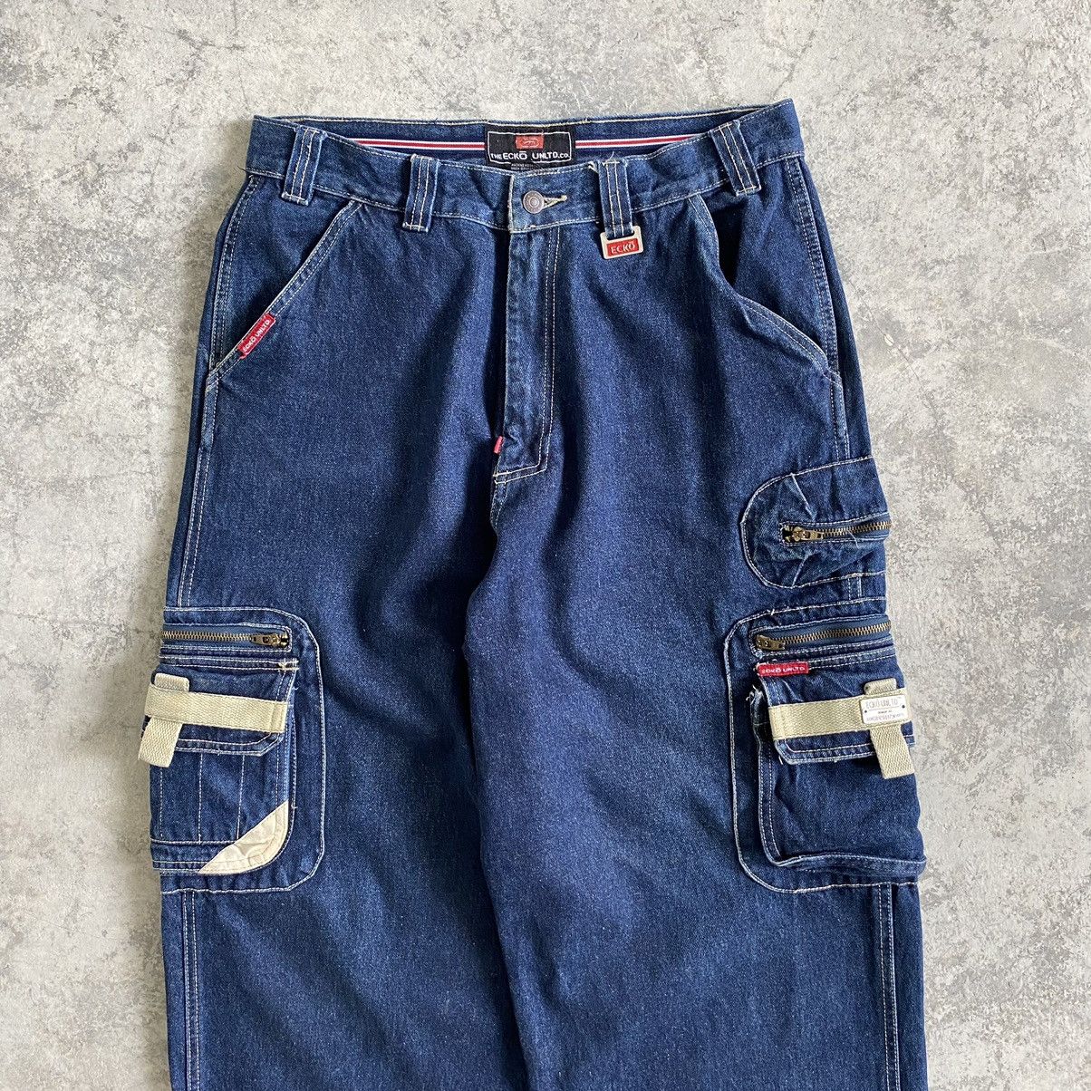Ecko Unltd. Vintage Ecko Unltd Cargo Baggy Denim Jeans Size US 33 - 3 Thumbnail