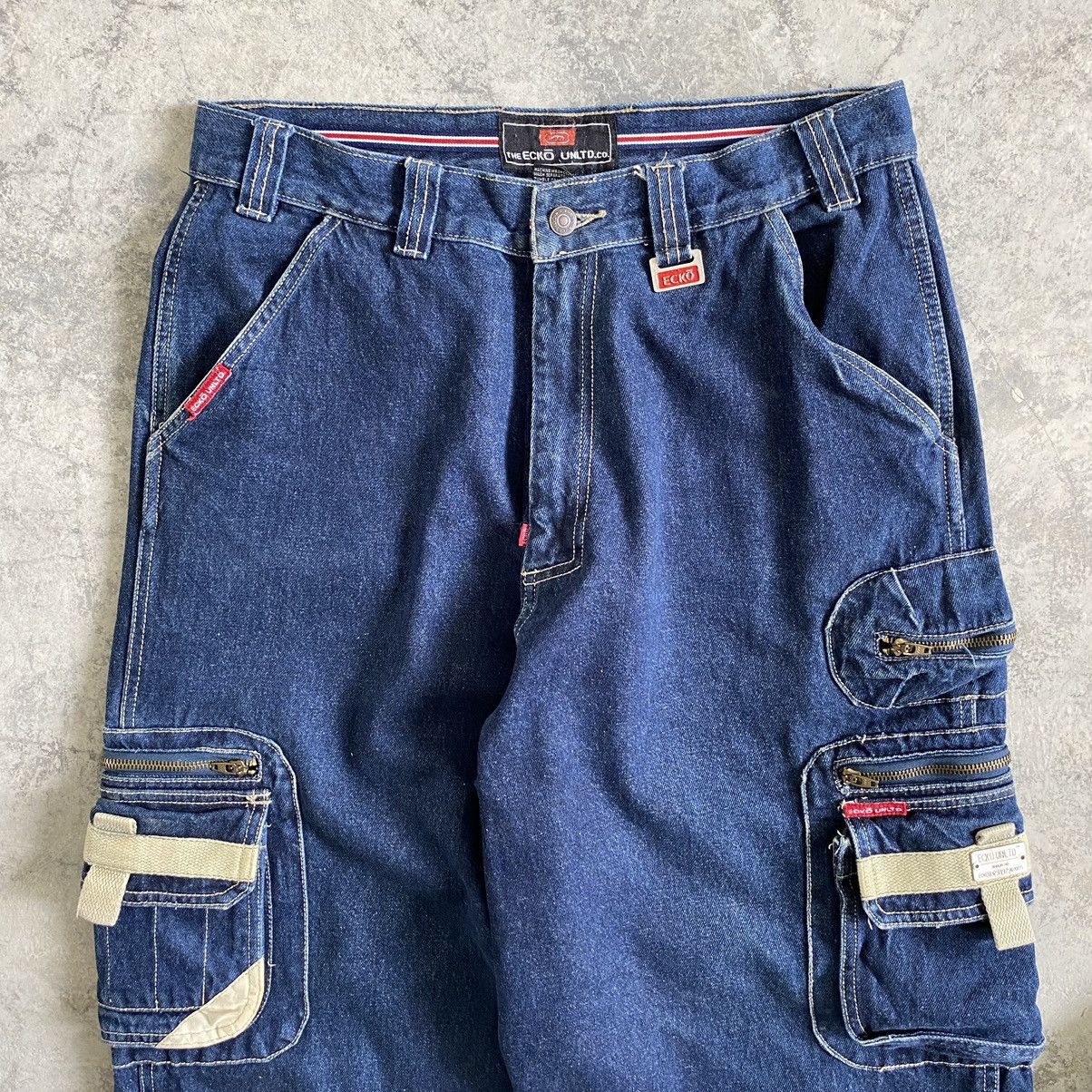 Ecko Unltd. Vintage Ecko Unltd Cargo Baggy Denim Jeans Size US 33 - 7 Thumbnail