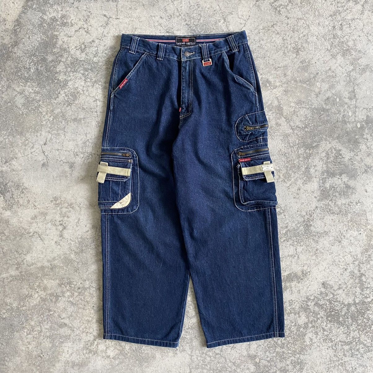 Ecko Unltd. Vintage Ecko Unltd Cargo Baggy Denim Jeans Size US 33 - 1 Thumbnail